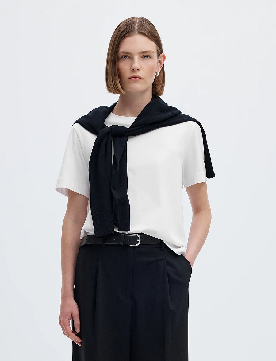 Selected - SLWESSENTIAL SS BOXY TEE NOOS - t-shirts - bright white - 0