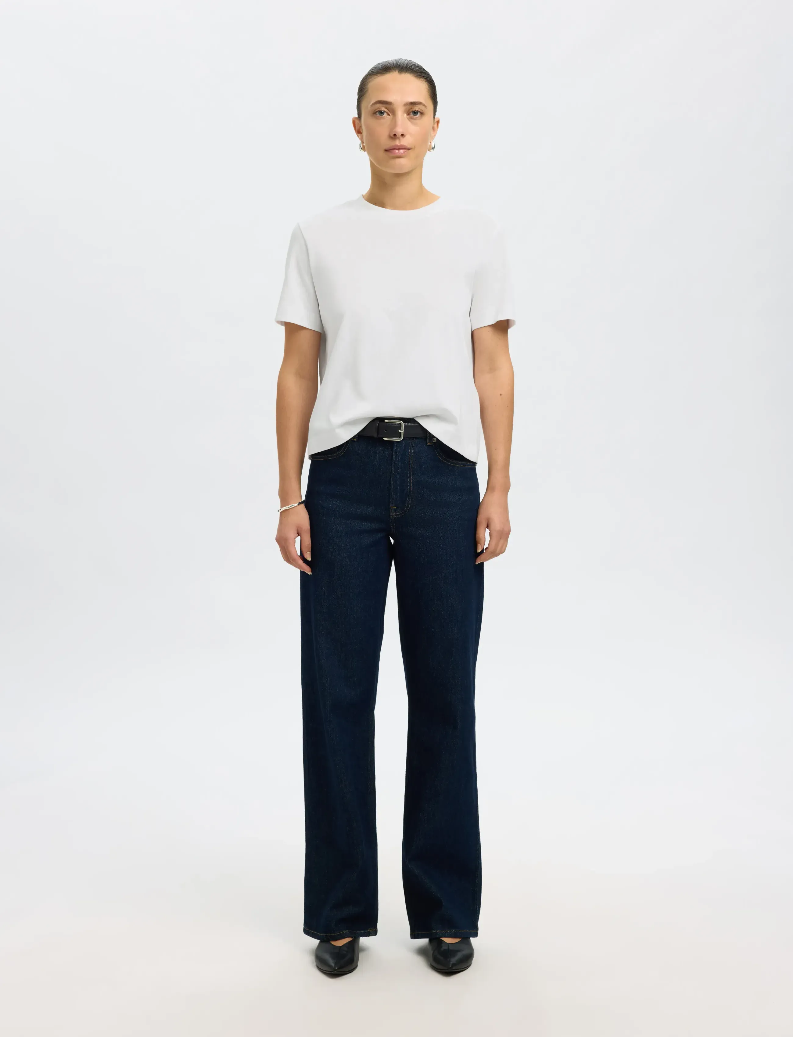 Selected - SLWESSENTIAL SS BOXY TEE NOOS - t-shirts - bright white - 3