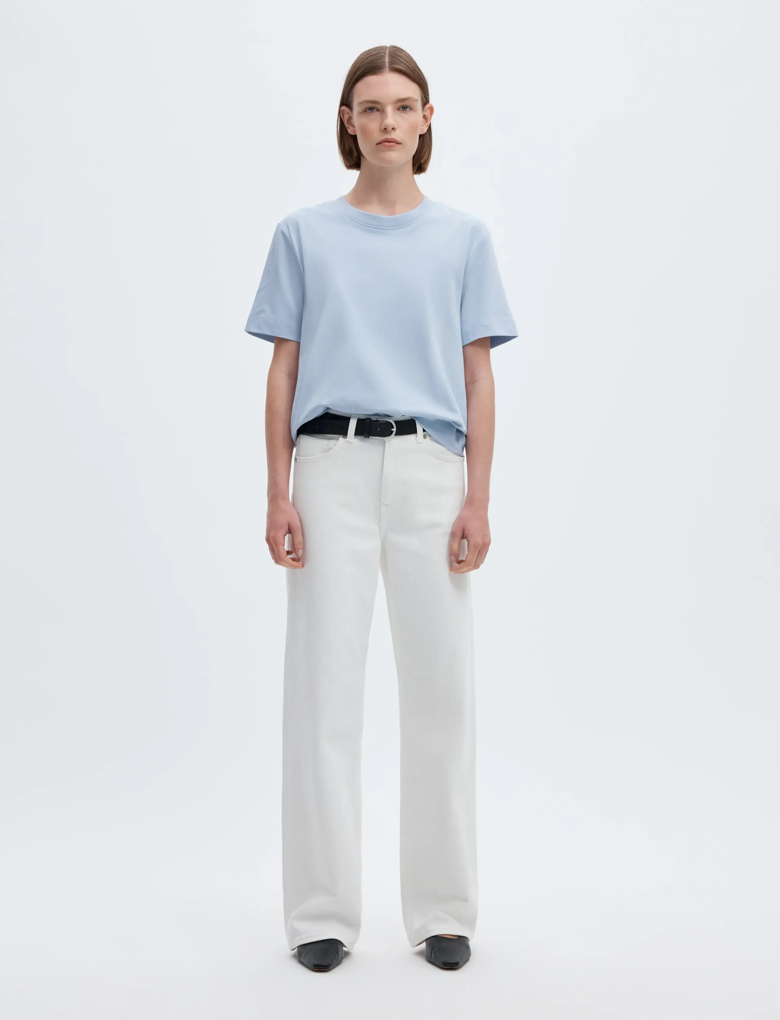 Selected - SLWESSENTIAL SS BOXY TEE NOOS - t-särgid - cashmere blue - 4