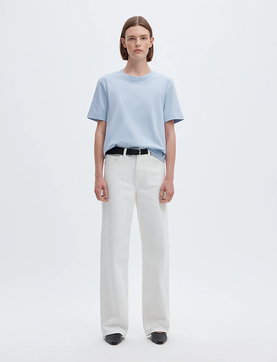 Selected - SLWESSENTIAL SS BOXY TEE NOOS - t-särgid - cashmere blue - 4