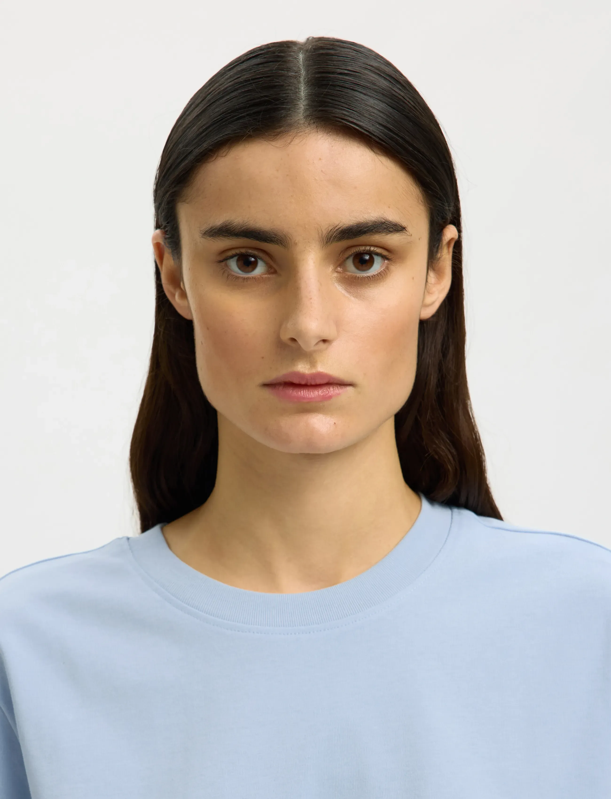 Selected - SLWESSENTIAL SS BOXY TEE NOOS - marškinėliai - cashmere blue - 5