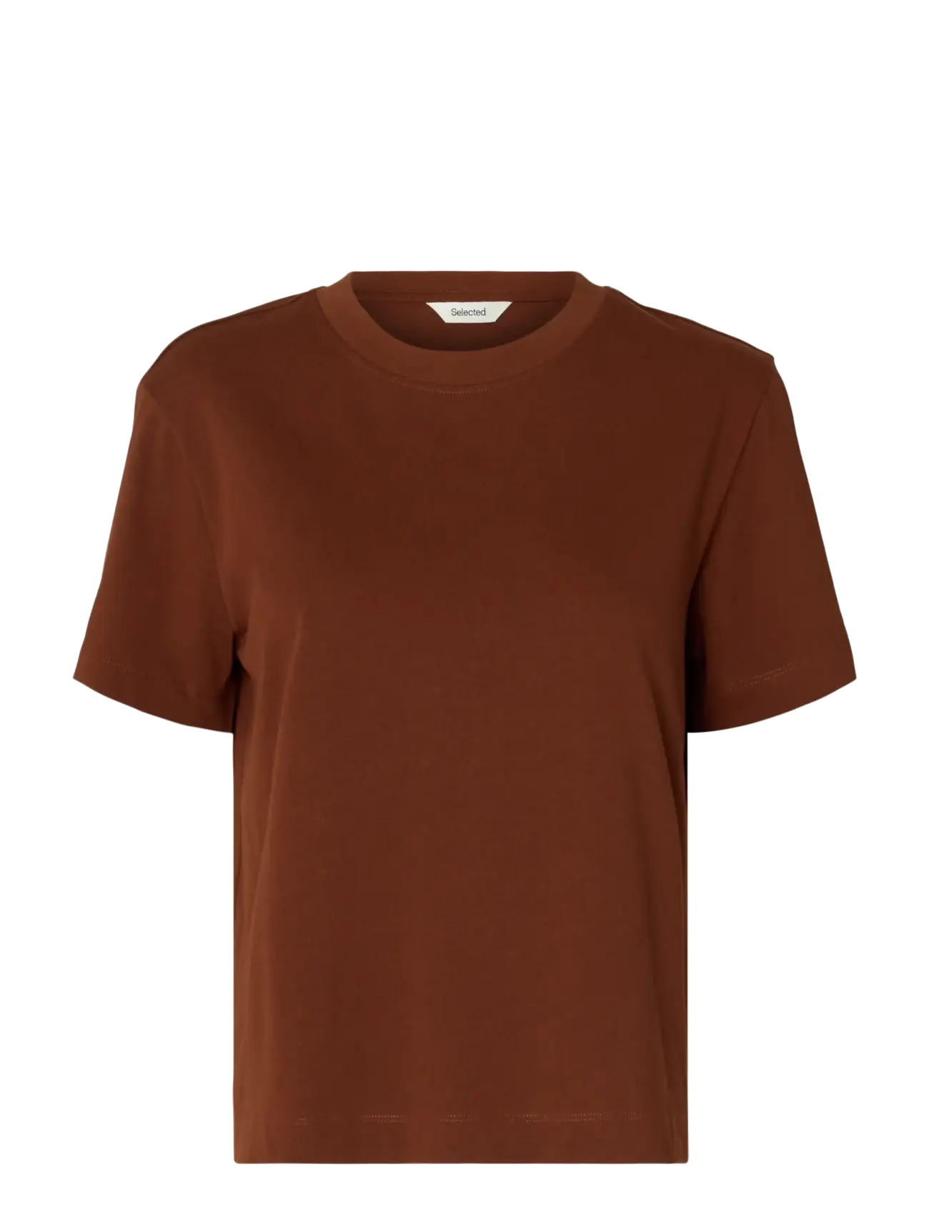 Selected - SLWESSENTIAL SS BOXY TEE NOOS - t-särgid - cherry mahogany - 1