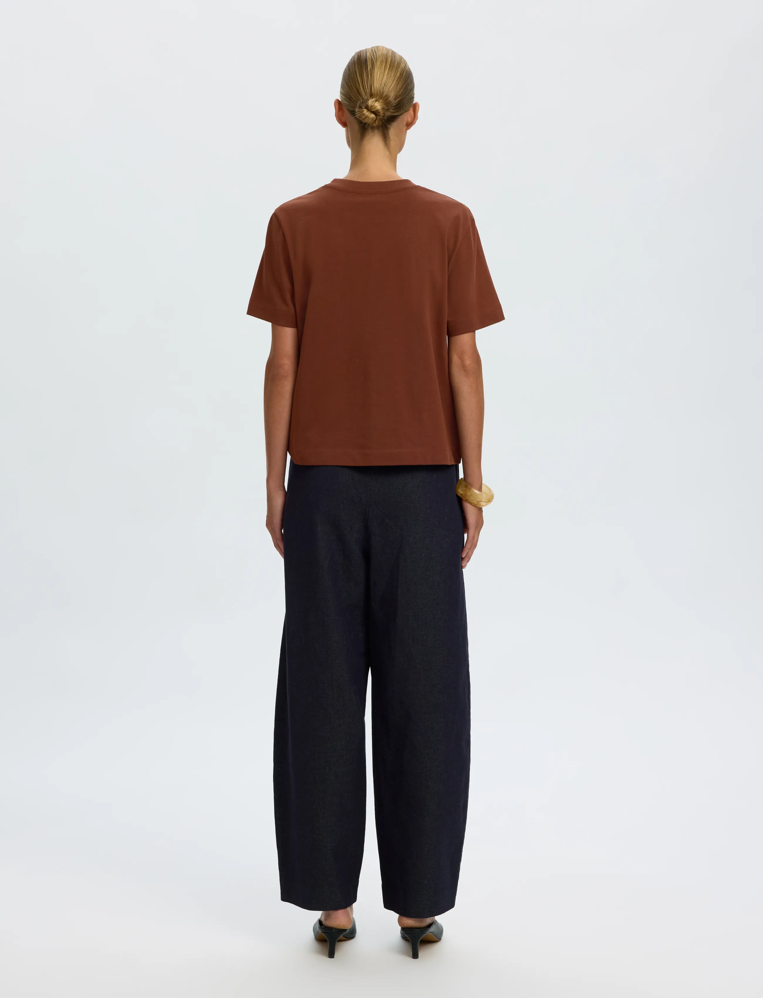 Selected - SLWESSENTIAL SS BOXY TEE NOOS - t-paidat - cherry mahogany - 2