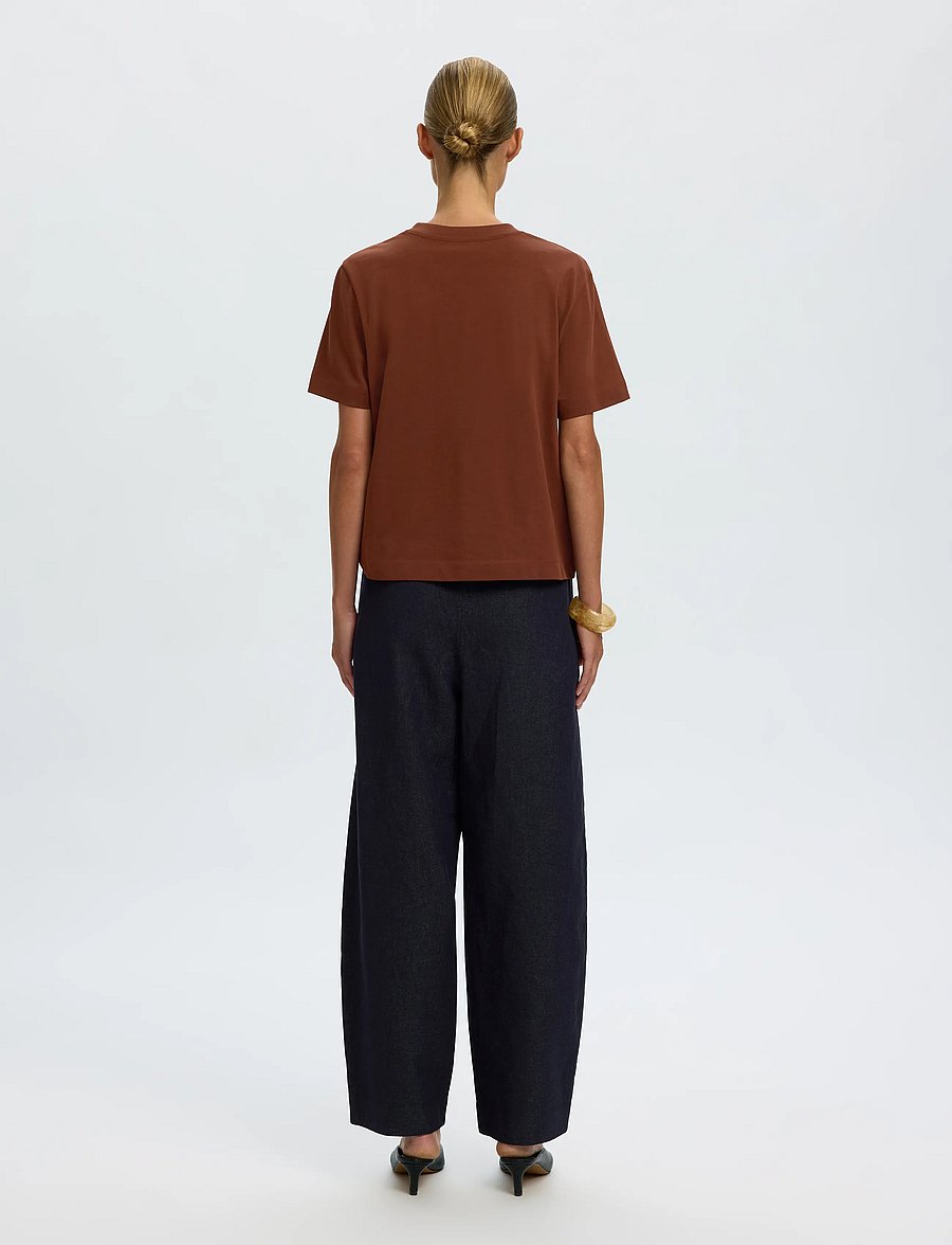 Selected - SLWESSENTIAL SS BOXY TEE NOOS - t-särgid - cherry mahogany - 2