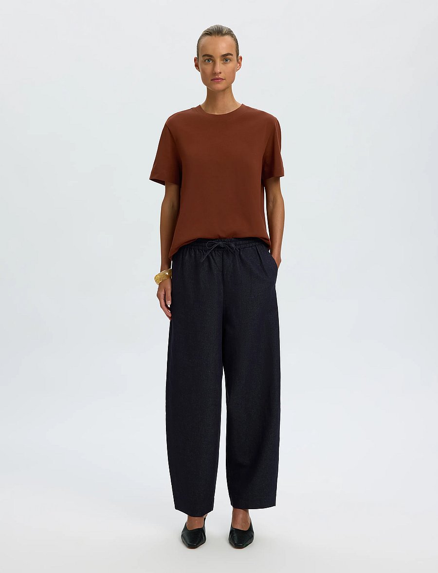 Selected - SLWESSENTIAL SS BOXY TEE NOOS - t-särgid - cherry mahogany - 3