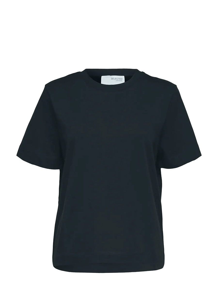 Selected - SLWESSENTIAL SS BOXY TEE NOOS - t-shirts - dark sapphire - 1