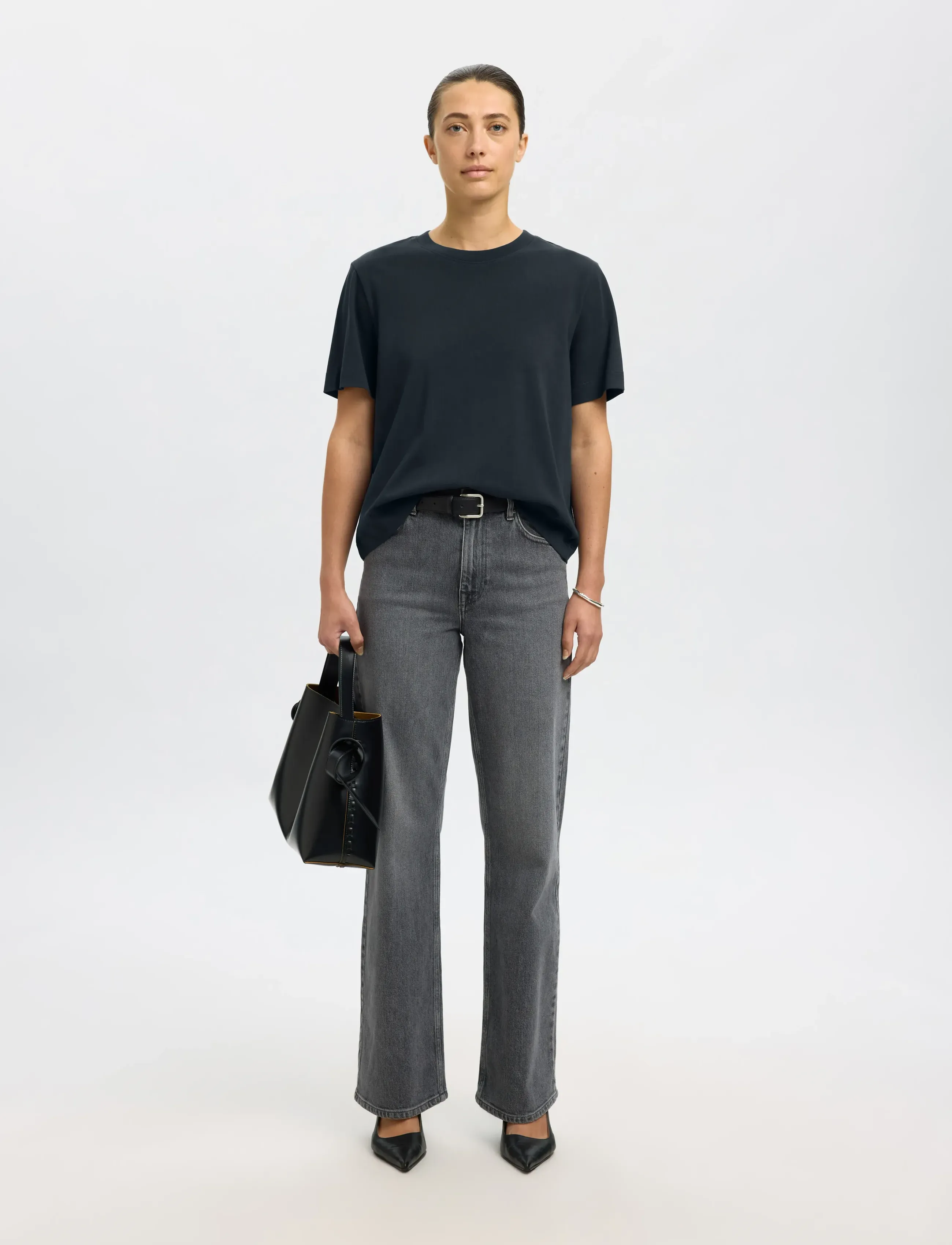 Selected - SLWESSENTIAL SS BOXY TEE NOOS - t-shirts - dark sapphire - 4