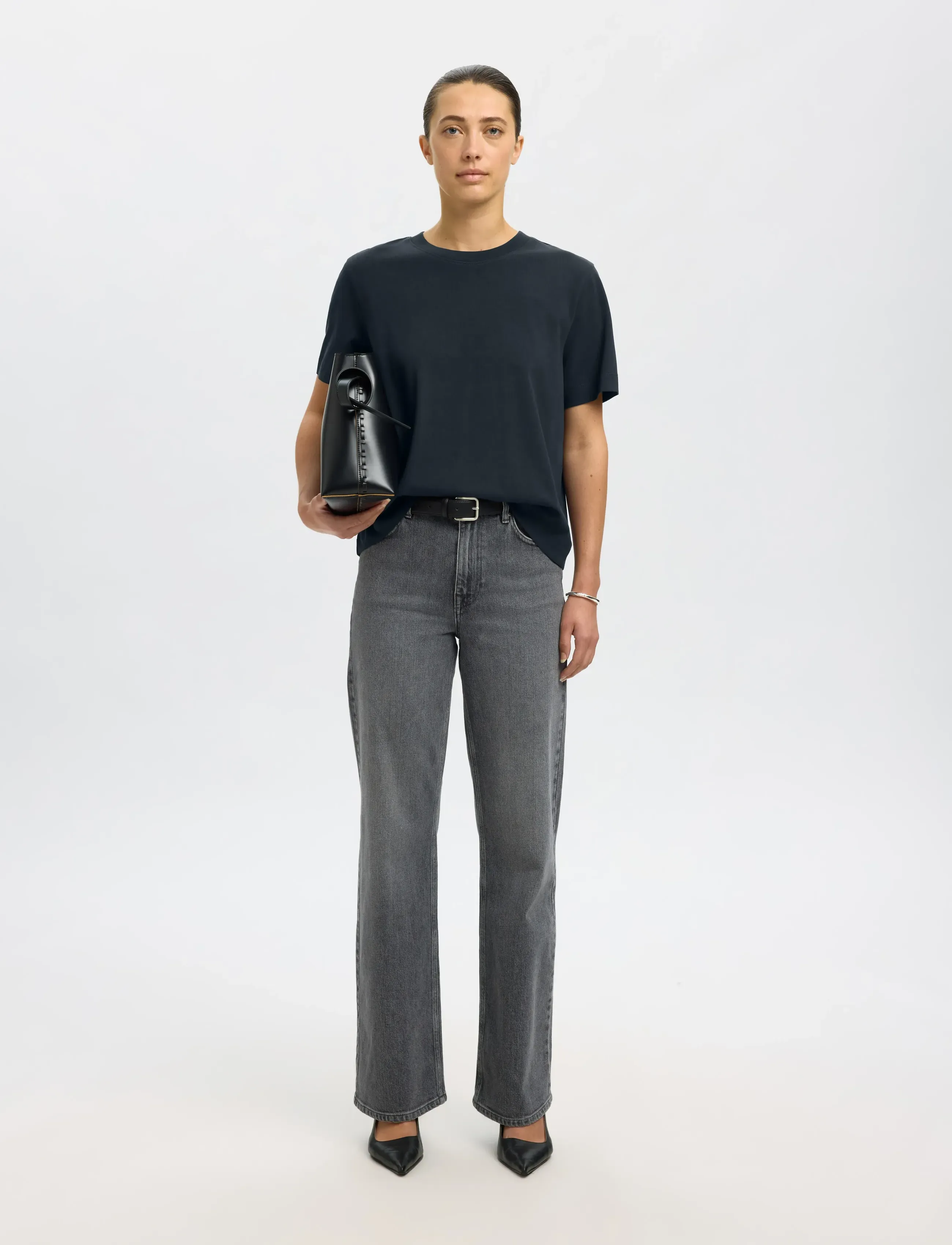 Selected - SLWESSENTIAL SS BOXY TEE NOOS - t-shirts - dark sapphire - 5