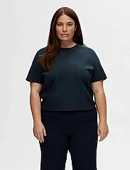 Selected Femme - SLFESSENTIAL SS BOXY TEE NOOS - t-shirts - dark sapphire - 7