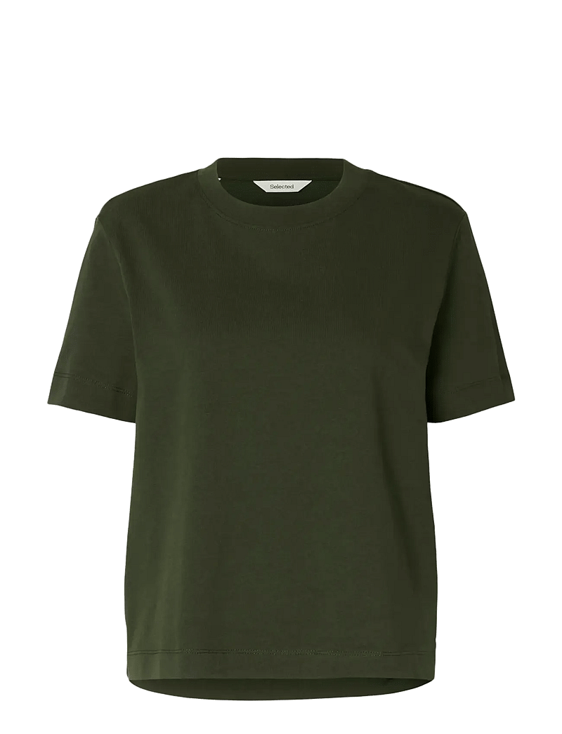 Selected - SLWESSENTIAL SS BOXY TEE NOOS - t-shirts - deep depths - 1