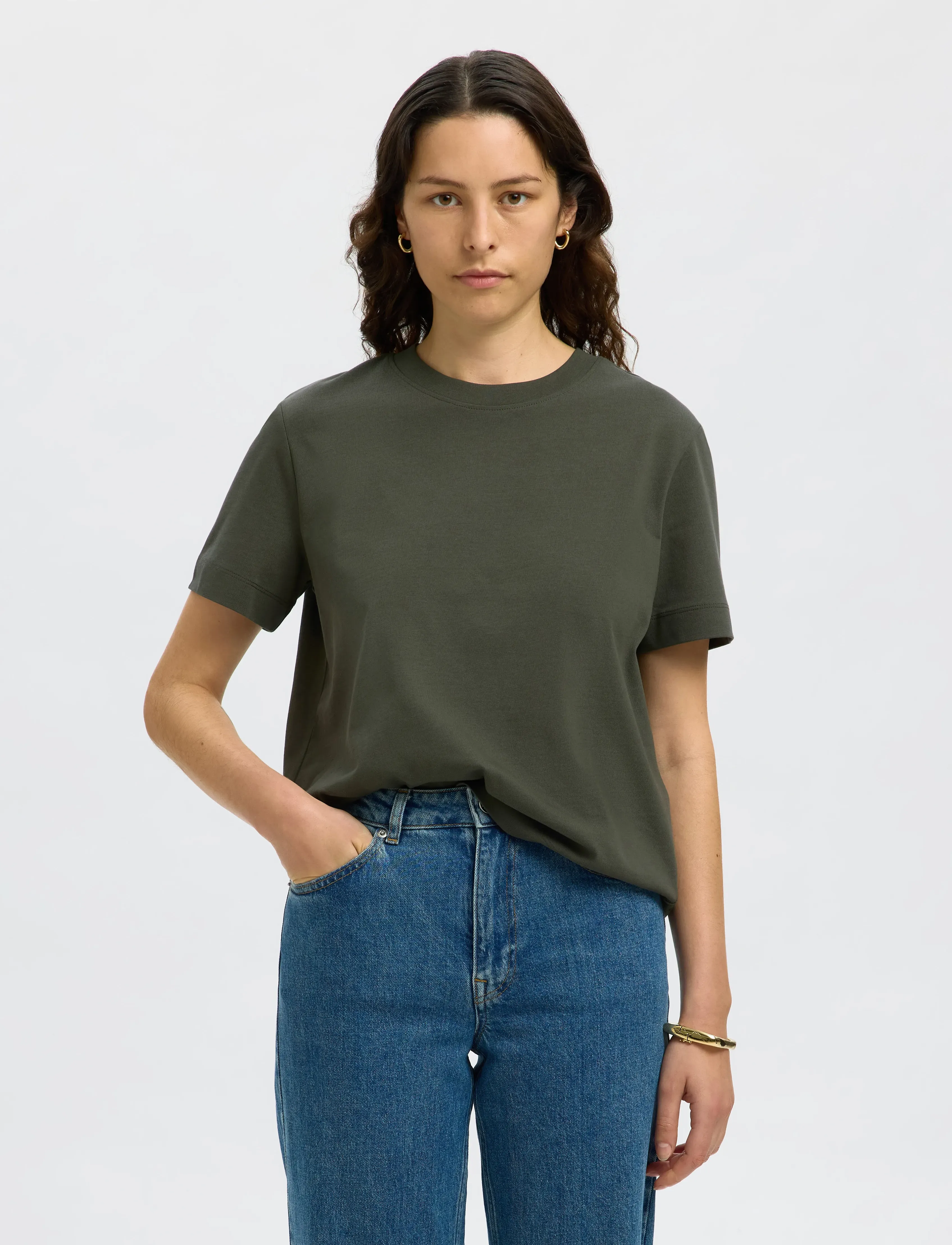 SELECTED Slwessential Ss Boxy Tee Noos t-shirts dam – bild 3