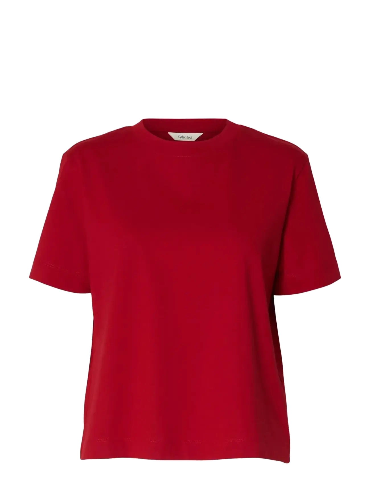 Selected SLWESSENTIAL SS BOXY TEE NOOS - T-shirts - EQUESTRIAN RED / red