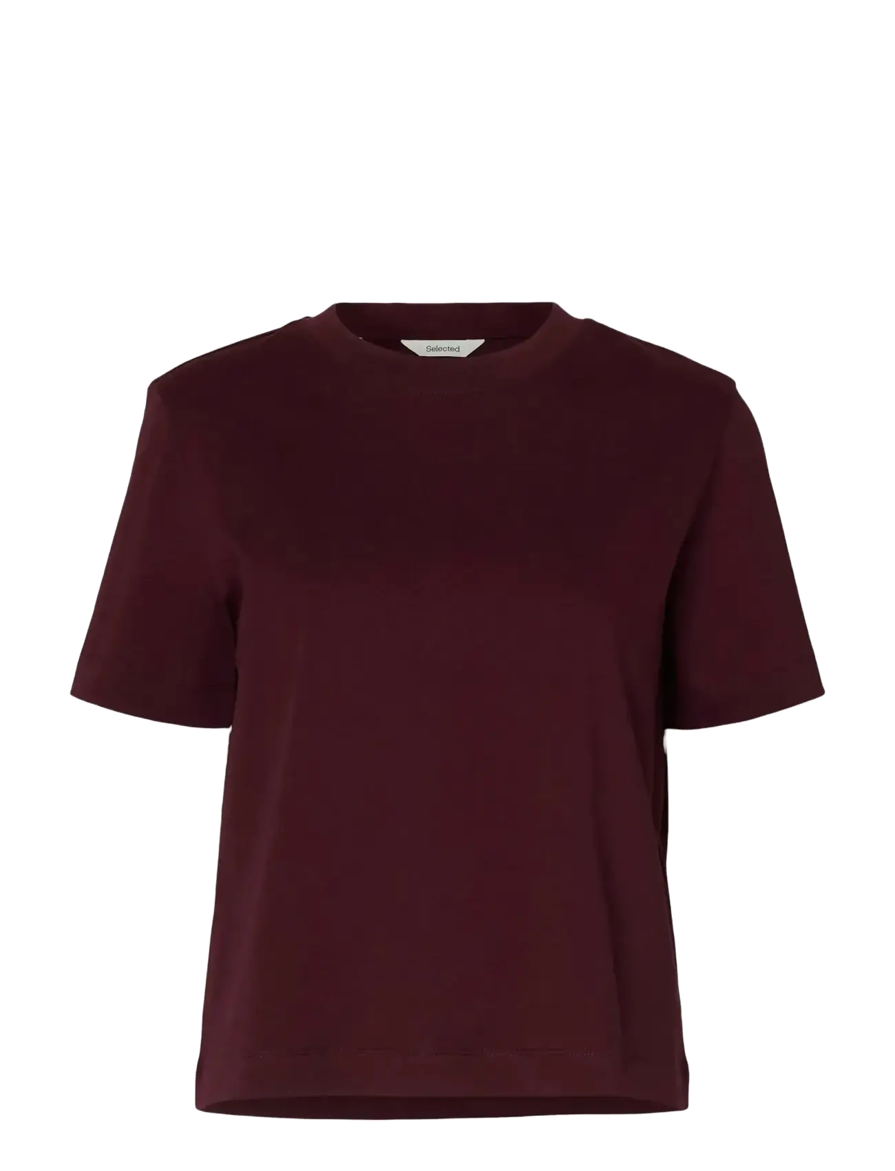 Selected SLWESSENTIAL SS BOXY TEE NOOS - Selected - FIG / burgundy