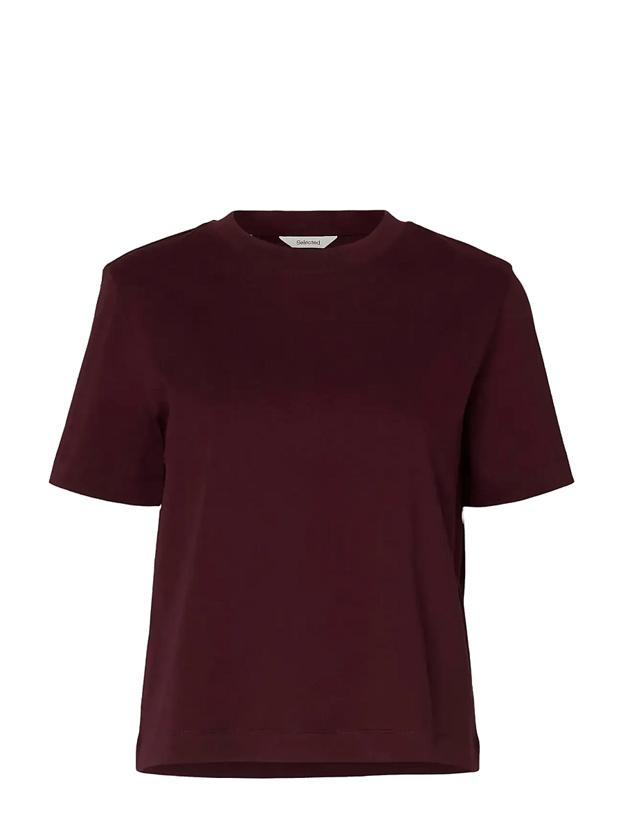 Selected - SLWESSENTIAL SS BOXY TEE NOOS - t-shirts - fig - 1