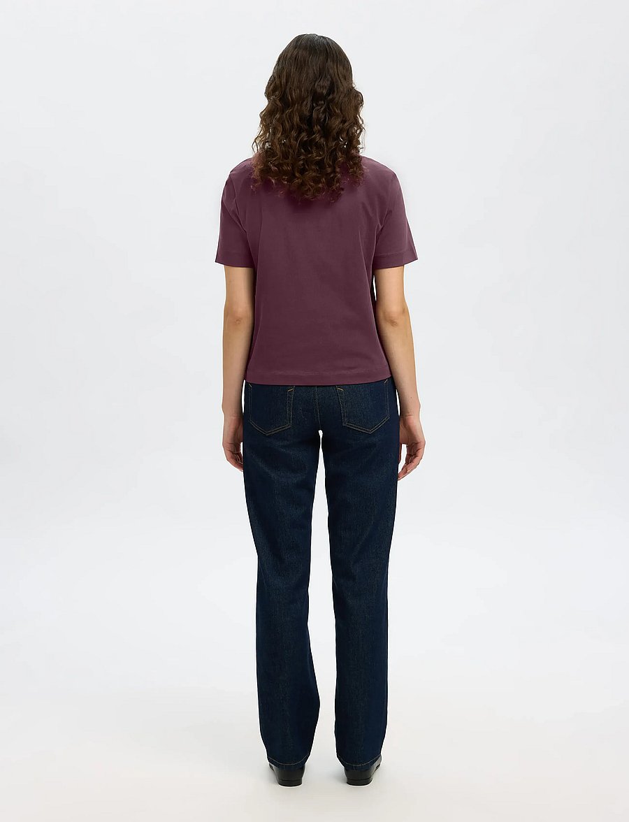 Selected - SLWESSENTIAL SS BOXY TEE NOOS - t-shirts - fig - 2