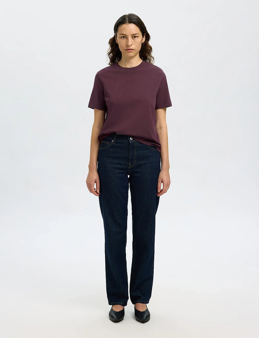 Selected - SLWESSENTIAL SS BOXY TEE NOOS - t-shirts - fig - 3