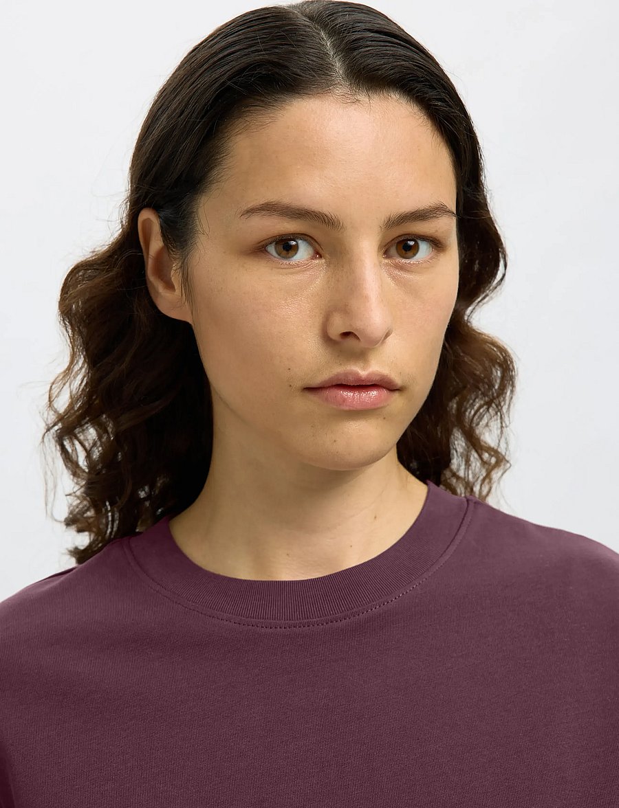 Selected - SLWESSENTIAL SS BOXY TEE NOOS - t-shirts - fig - 4