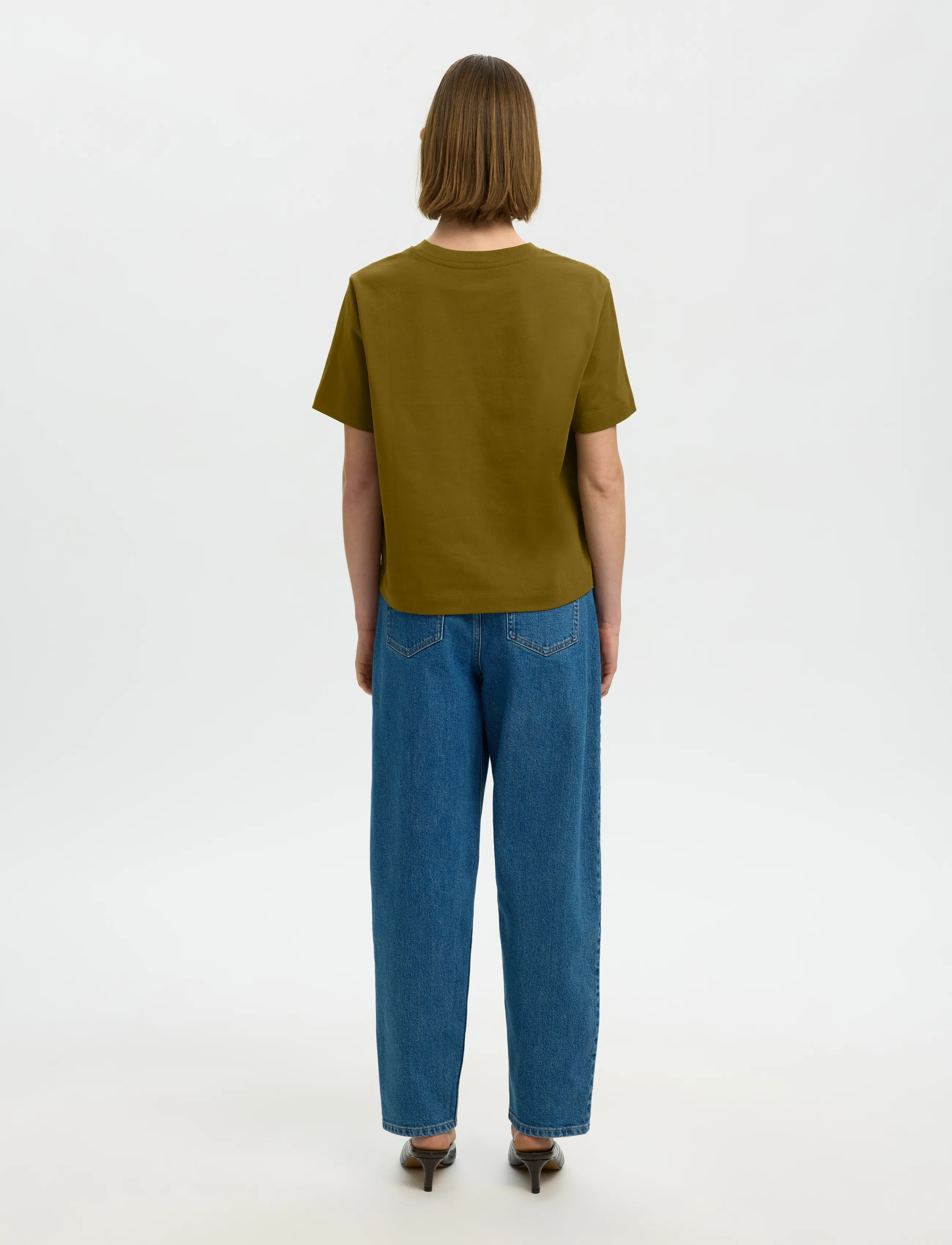 Selected - SLWESSENTIAL SS BOXY TEE NOOS - t-shirts - fir green - 2