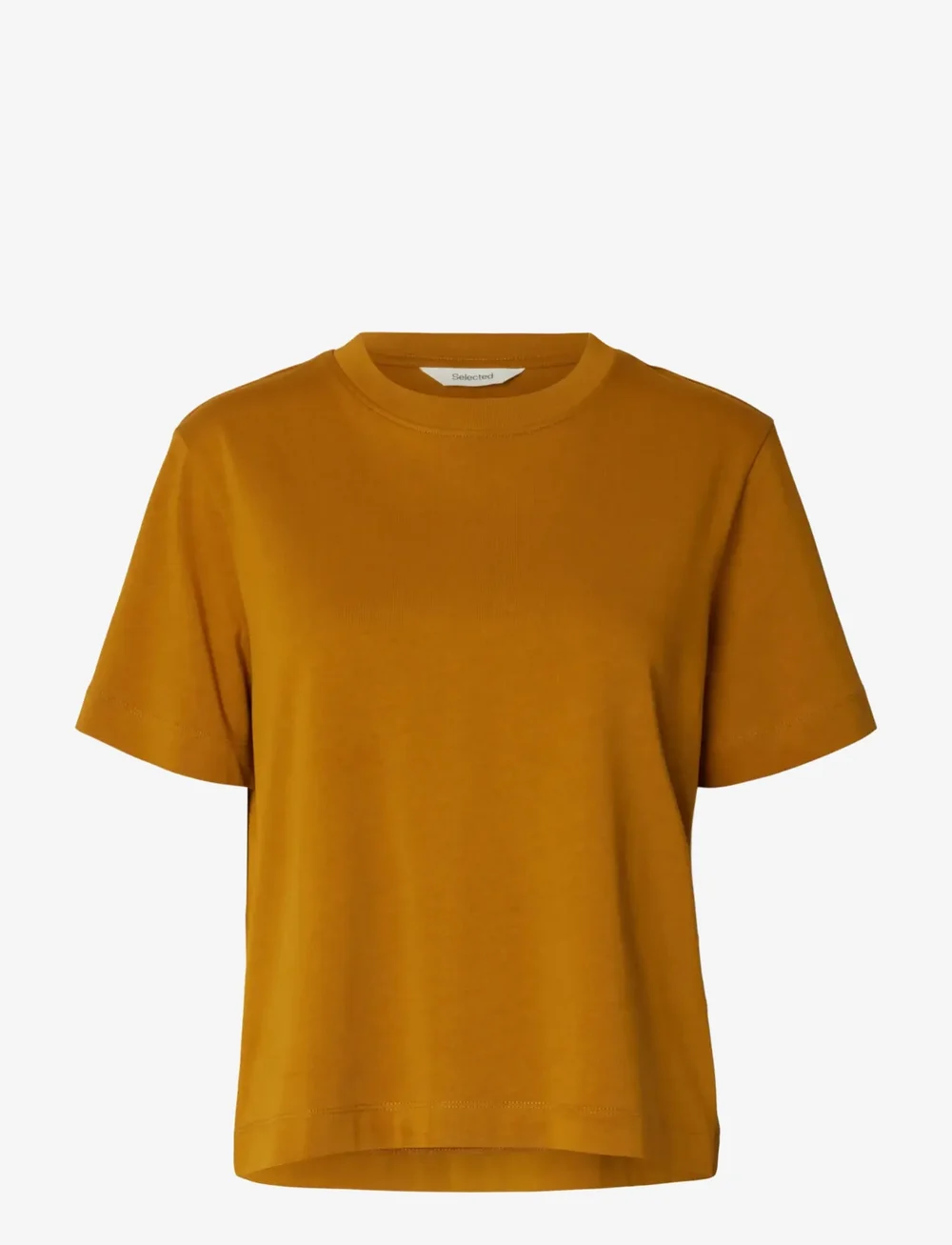 Selected - SLFESSENTIAL SS BOXY TEE NOOS - t-shirts - golden brown - 1