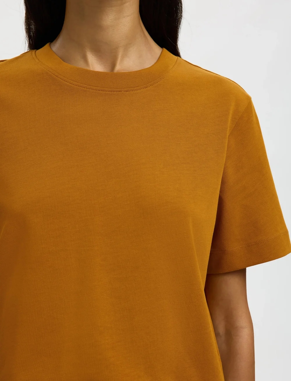 Selected - SLFESSENTIAL SS BOXY TEE NOOS - t-shirts - golden brown - 3