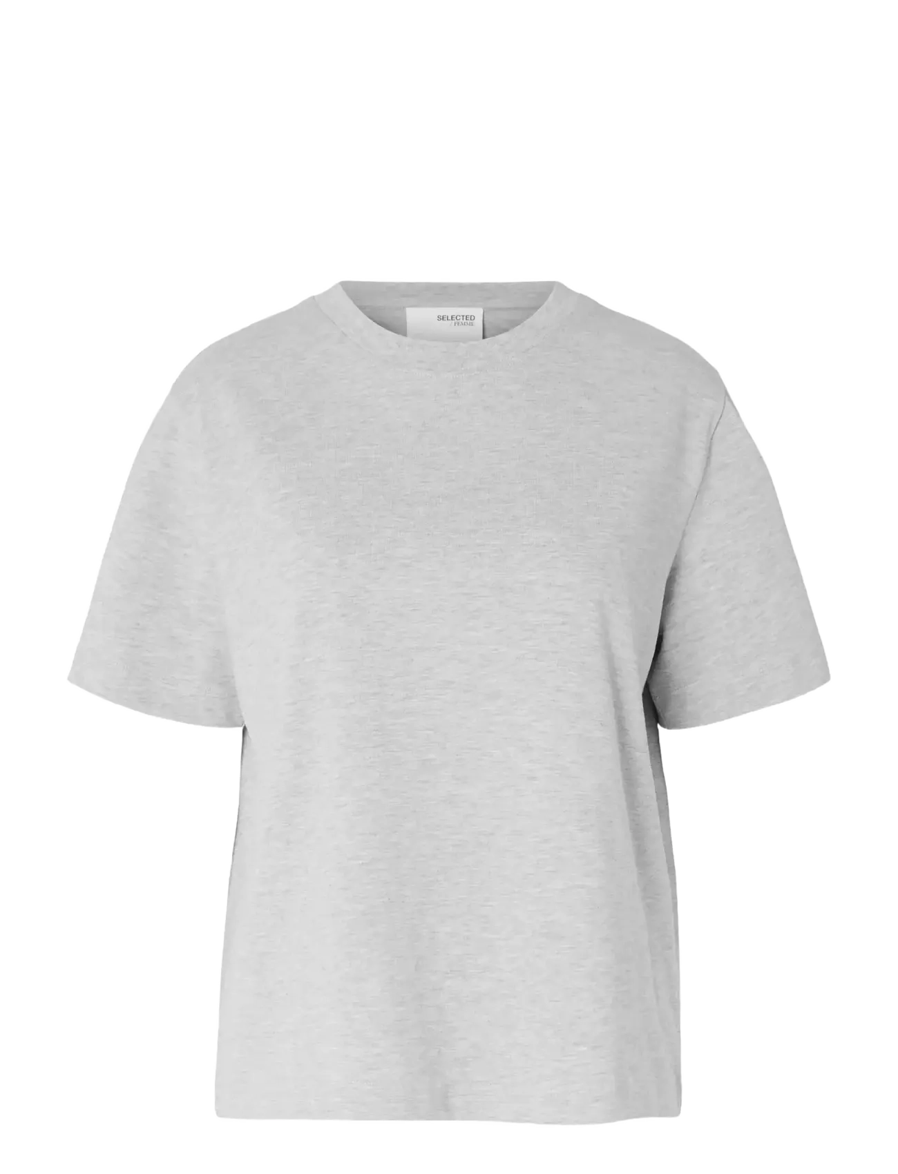 Selected SLWESSENTIAL SS BOXY TEE NOOS - Selected - LIGHT GREY MELANGE / grey