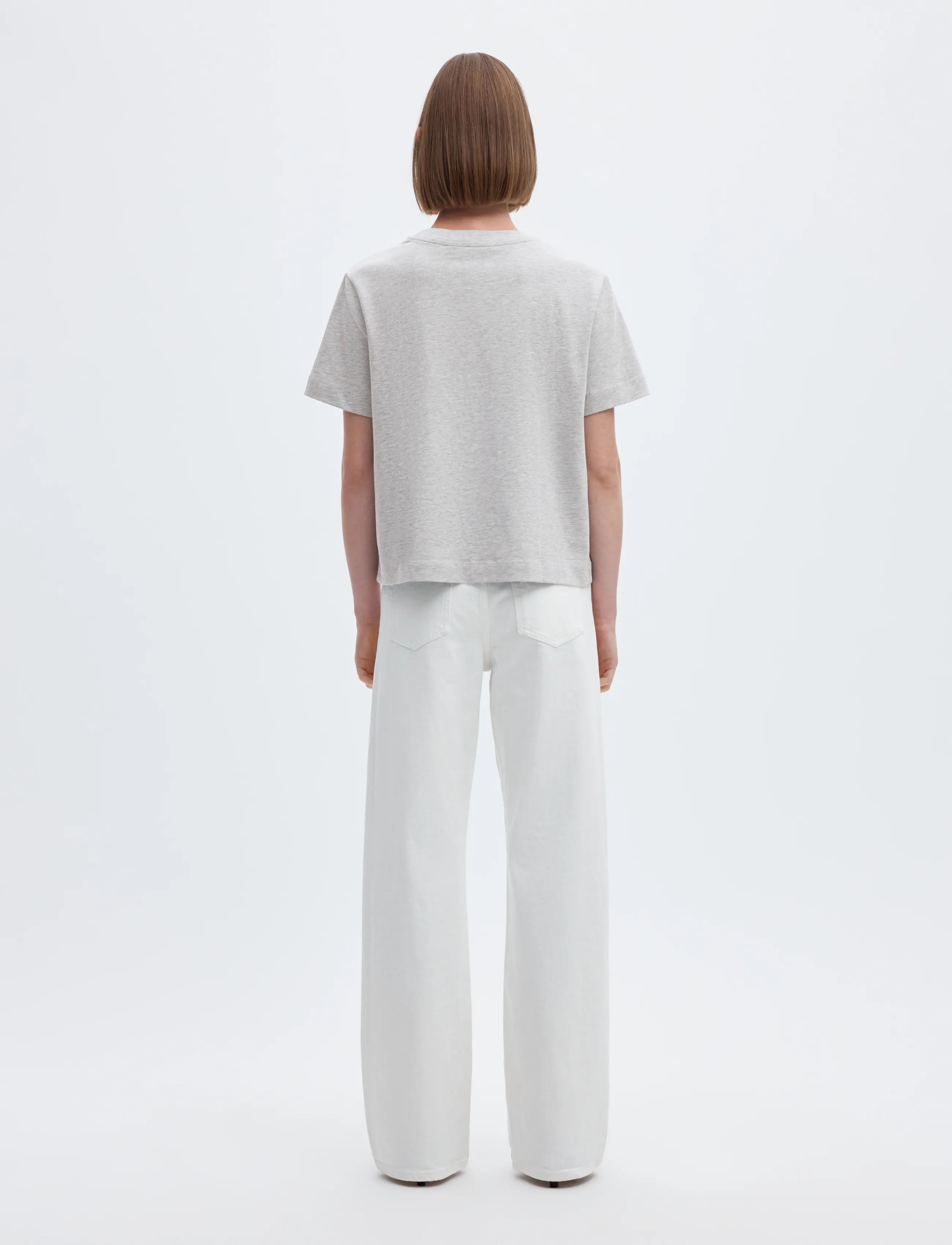Selected - SLWESSENTIAL SS BOXY TEE NOOS - t-särgid - light grey melange - 2