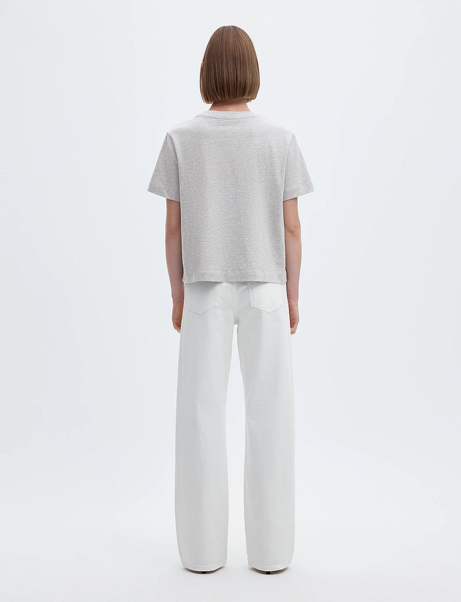 Selected - SLWESSENTIAL SS BOXY TEE NOOS - t-särgid - light grey melange - 2