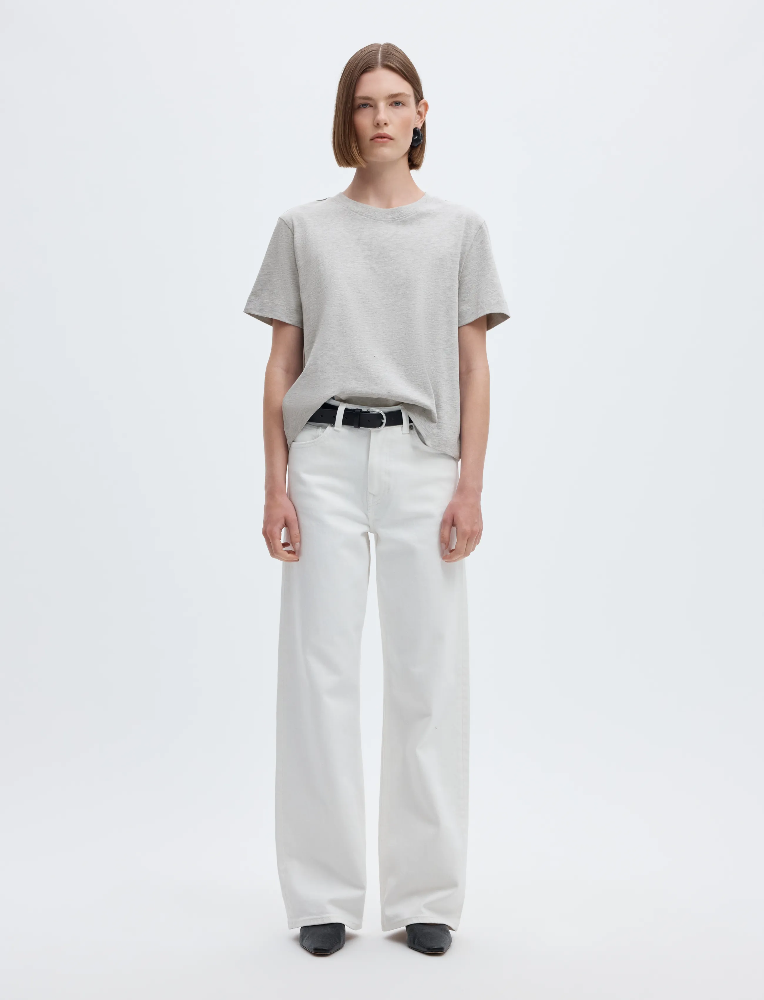 Selected - SLWESSENTIAL SS BOXY TEE NOOS - t-särgid - light grey melange - 3
