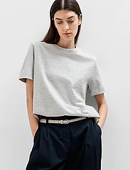 Selected Femme - SLFESSENTIAL SS BOXY TEE NOOS - t-shirts - light grey melange - 5