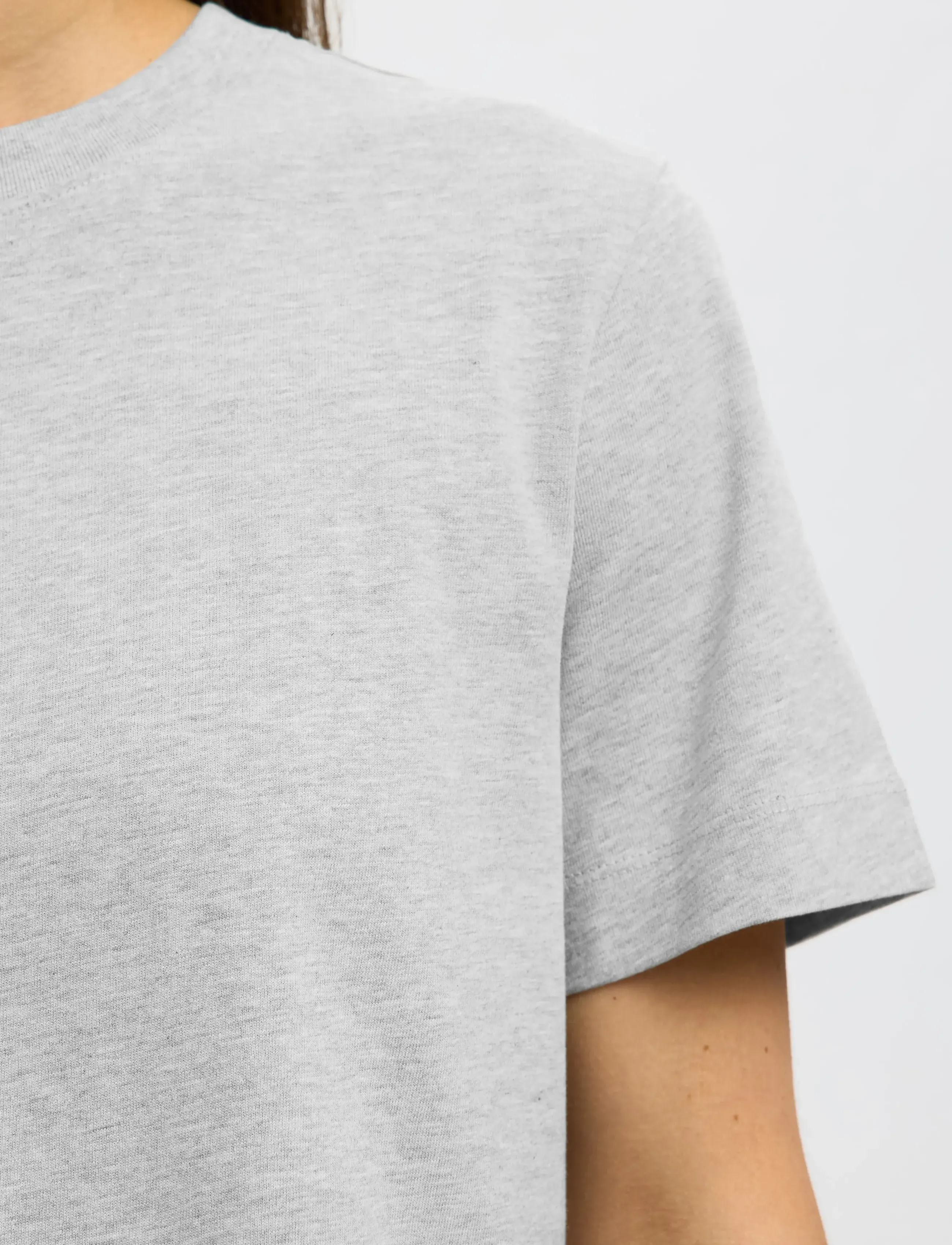 Selected - SLWESSENTIAL SS BOXY TEE NOOS - t-shirts - light grey melange - 5