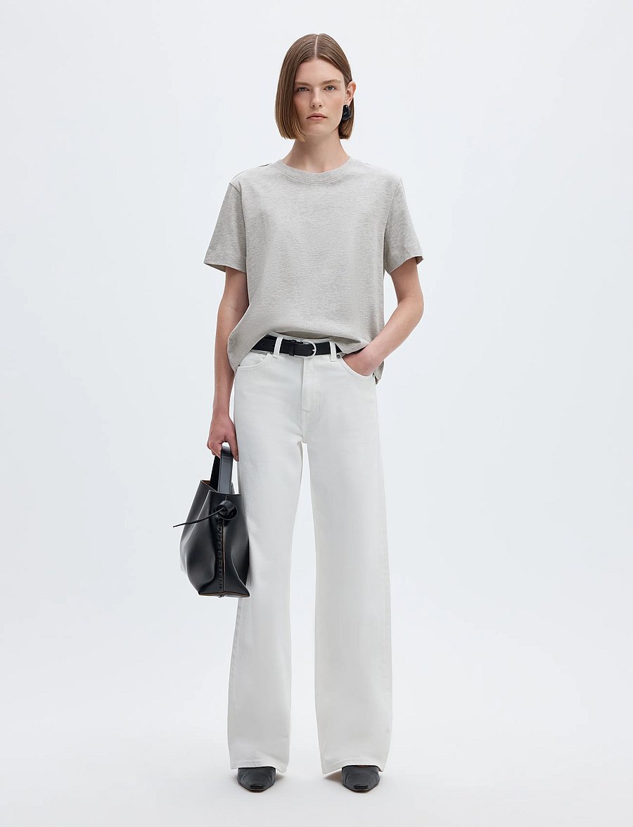 Selected - SLWESSENTIAL SS BOXY TEE NOOS - t-särgid - light grey melange - 5