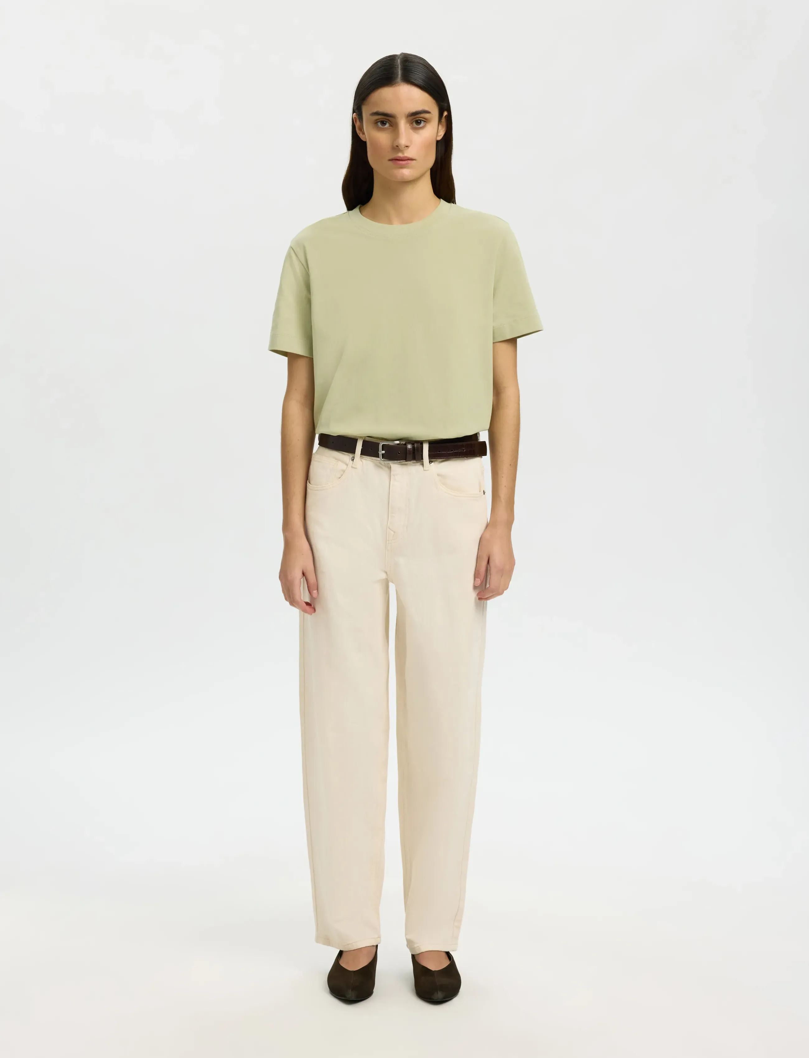 Selected - SLWESSENTIAL SS BOXY TEE NOOS - t-shirts - lint - 3