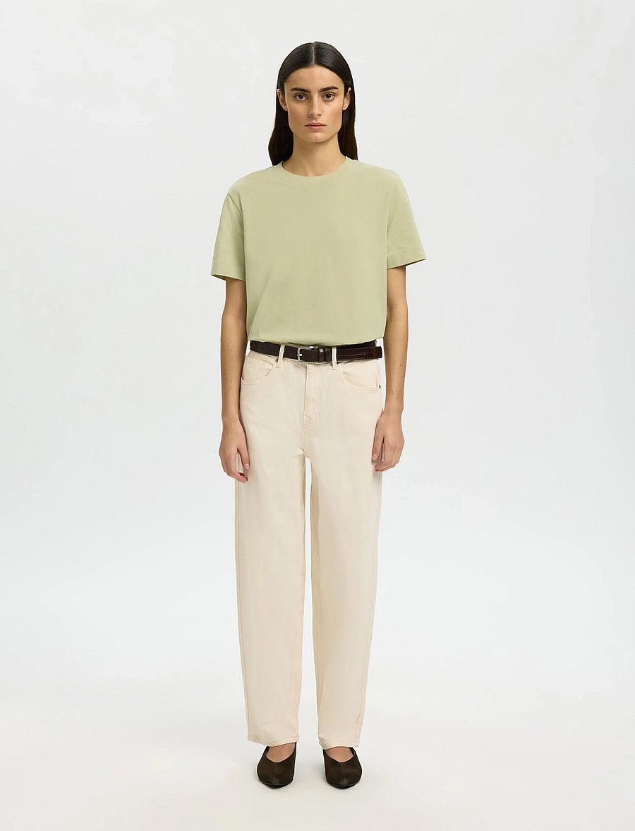 Selected - SLWESSENTIAL SS BOXY TEE NOOS - t-särgid - lint - 3