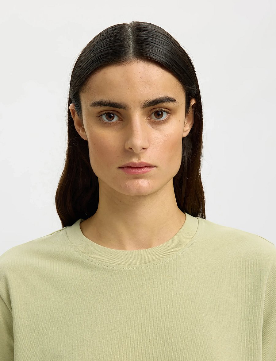 Selected - SLWESSENTIAL SS BOXY TEE NOOS - t-särgid - lint - 4