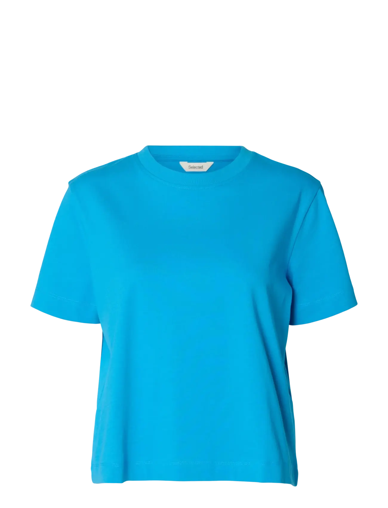 Selected - SLWESSENTIAL SS BOXY TEE NOOS - t-shirts - malibu blue - 1