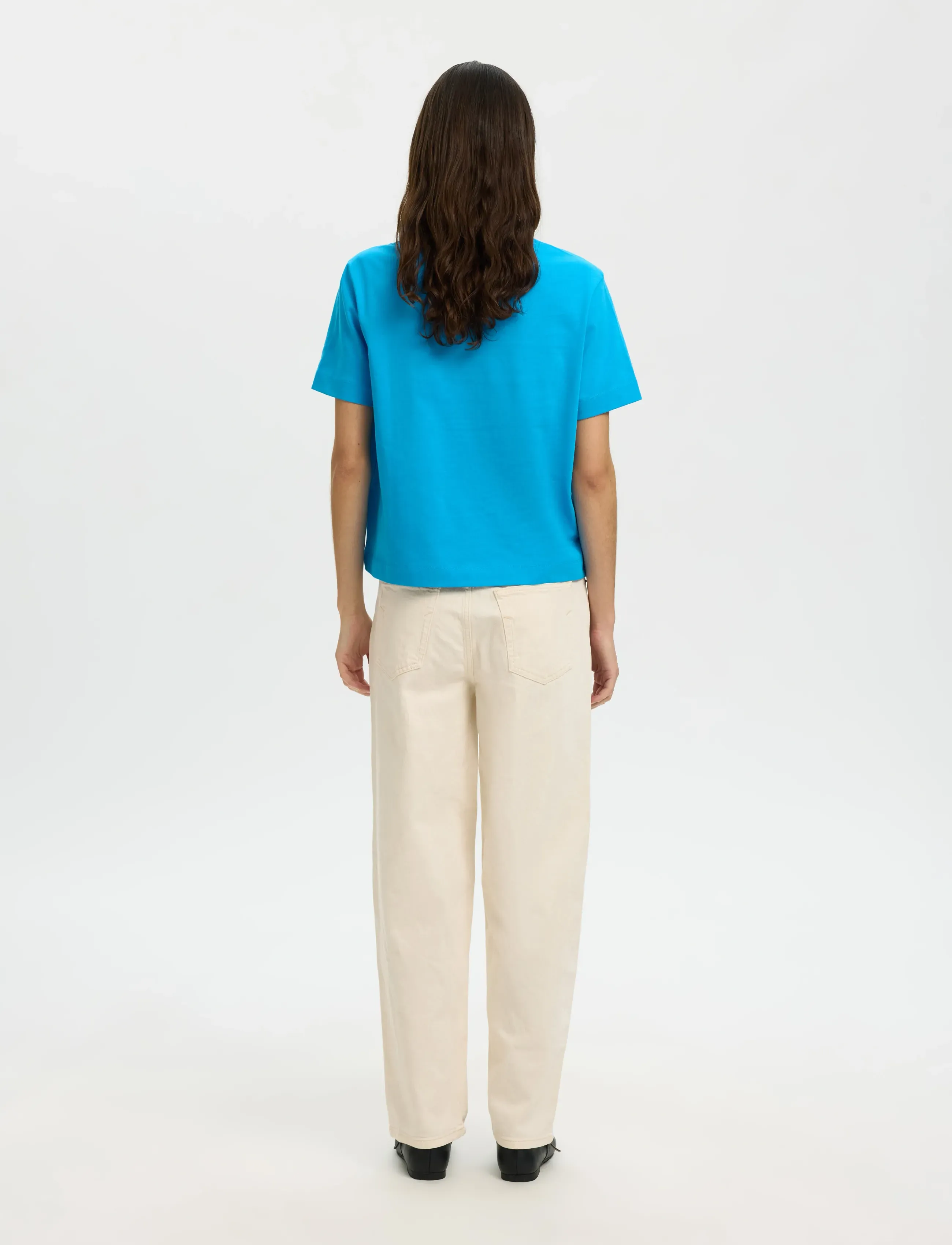 Selected - SLWESSENTIAL SS BOXY TEE NOOS - stuttermarbolir - malibu blue - 3