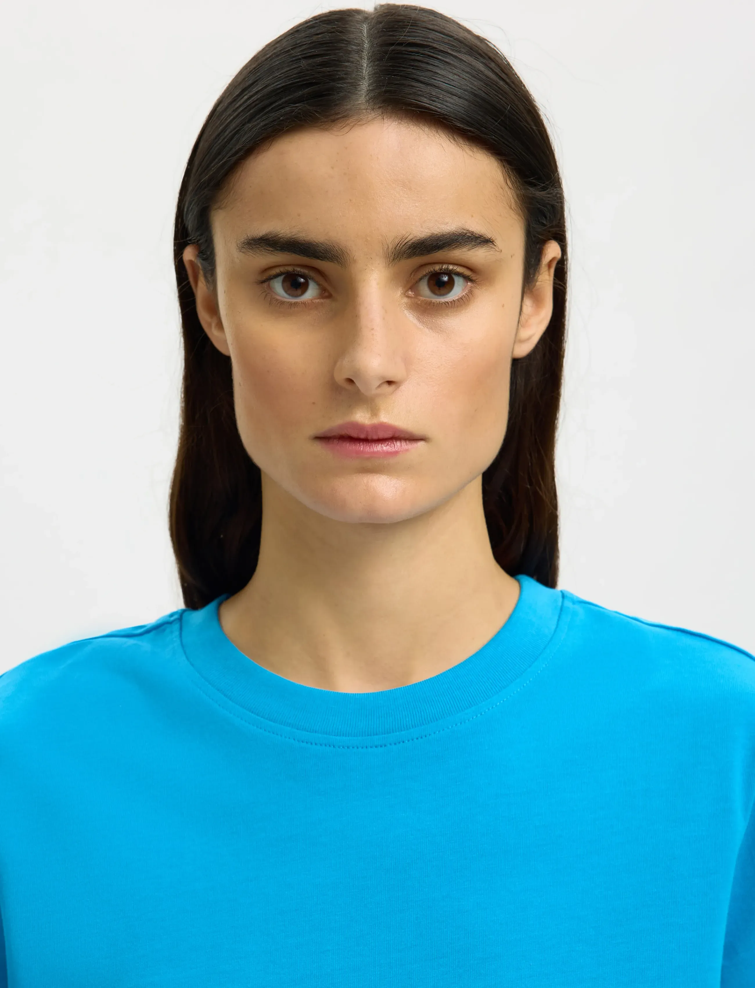 Selected - SLWESSENTIAL SS BOXY TEE NOOS - stuttermarbolir - malibu blue - 5