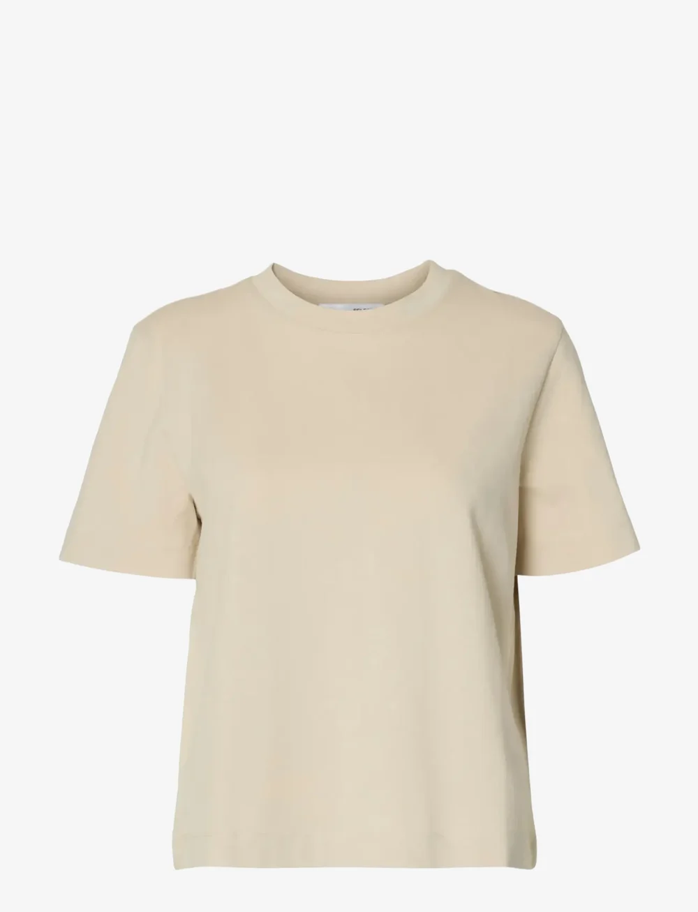 Selected - SLFESSENTIAL SS BOXY TEE NOOS - t-shirts - oatmeal - 1