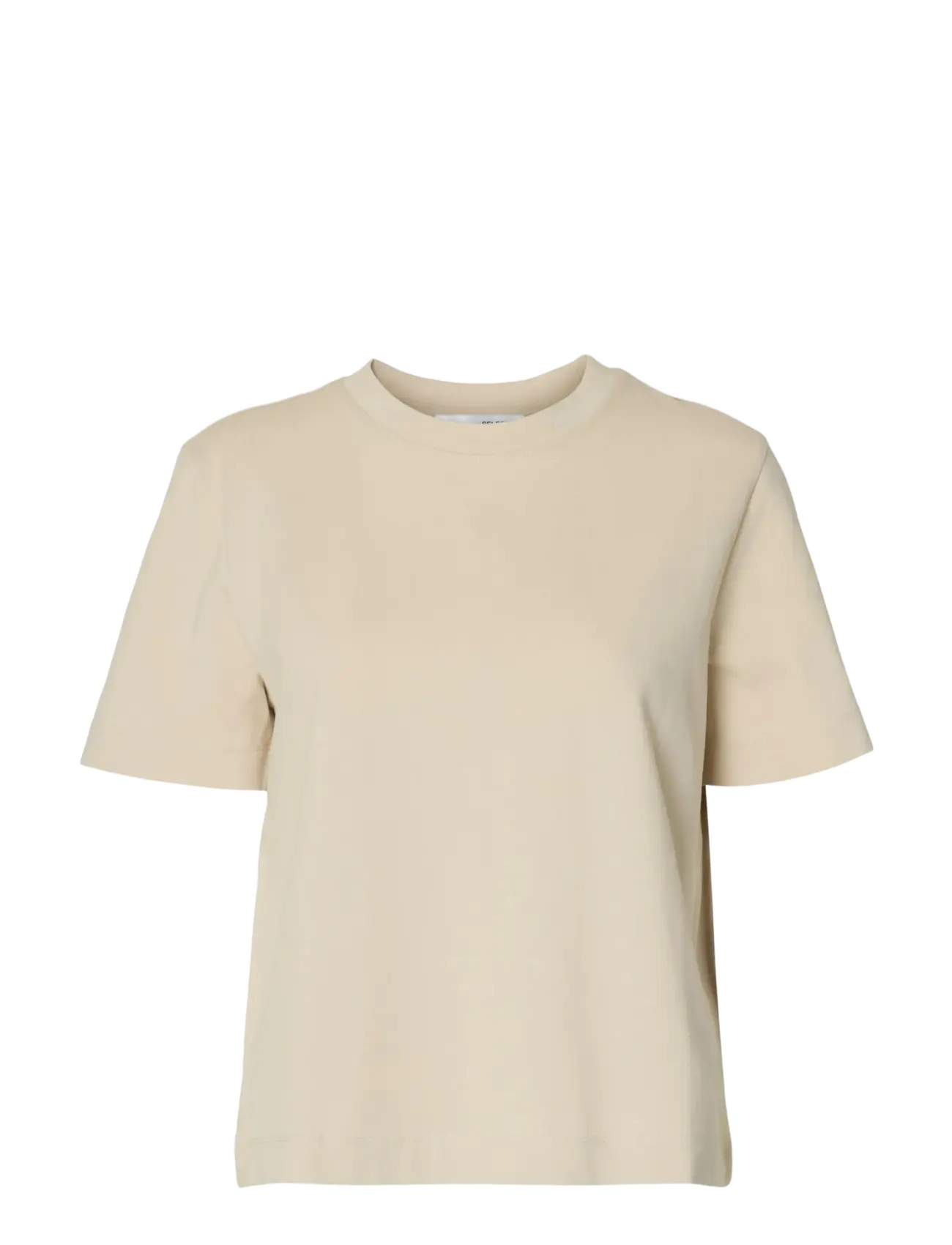Selected SLWESSENTIAL SS BOXY TEE NOOS - Kläder - OATMEAL / cream