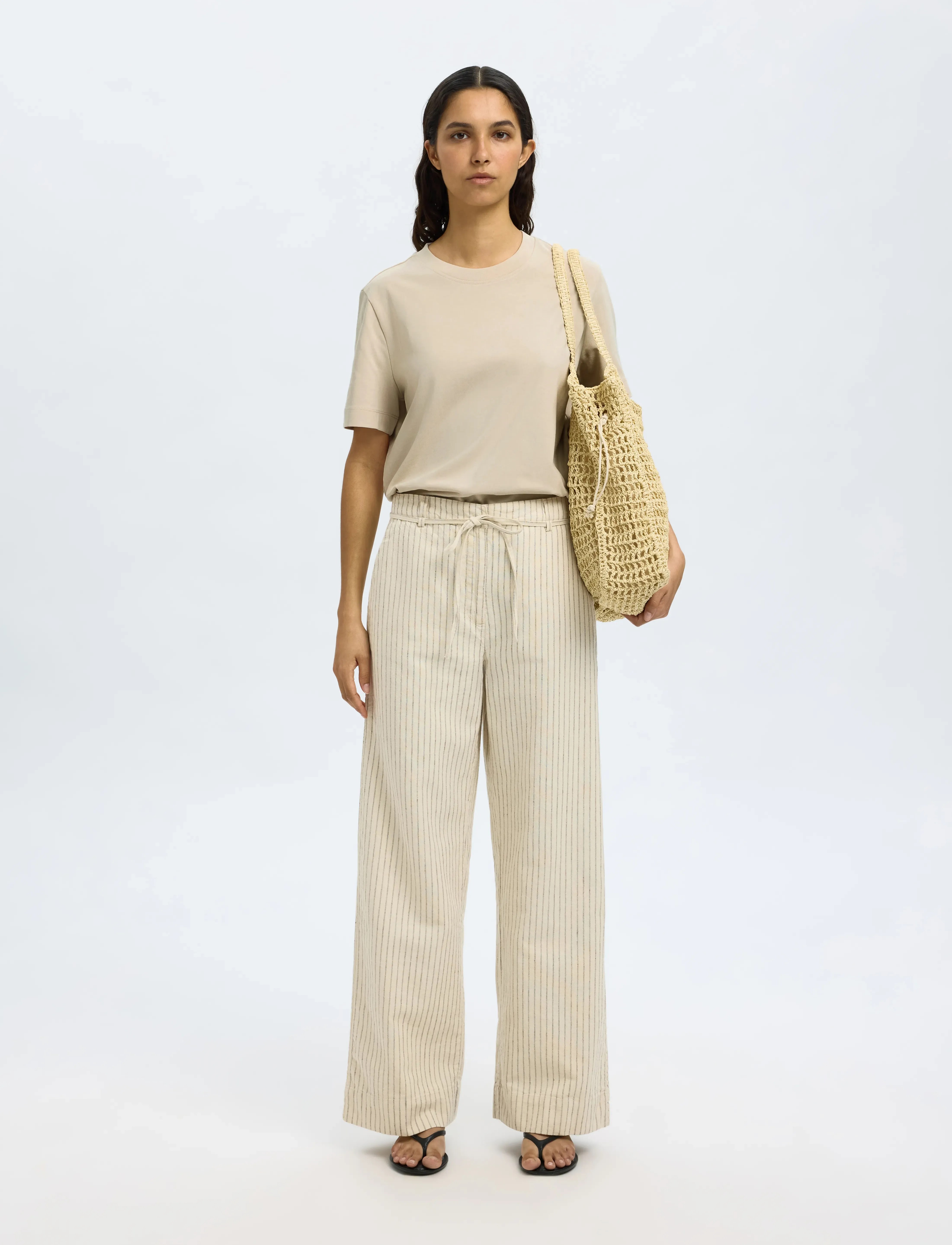 Selected - SLWESSENTIAL SS BOXY TEE NOOS - t-shirts - oatmeal - 3