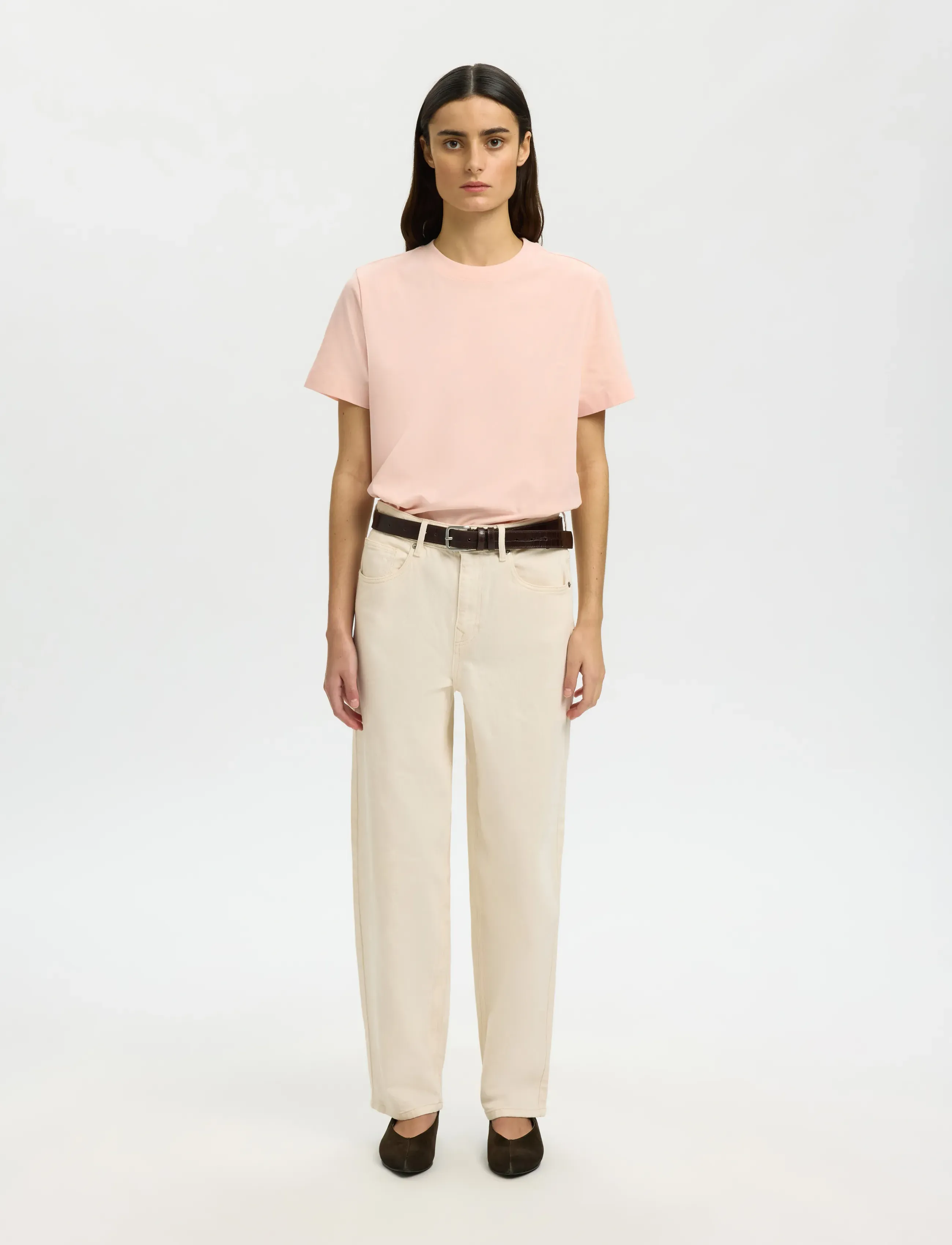 Selected - SLWESSENTIAL SS BOXY TEE NOOS - t-shirts - pale dogwood - 3