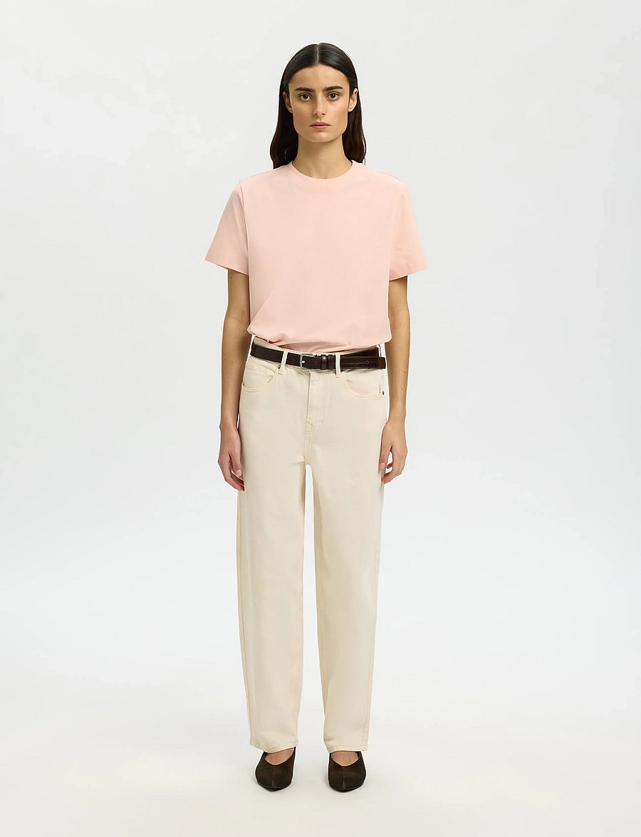 Selected - SLWESSENTIAL SS BOXY TEE NOOS - t-shirts - pale dogwood - 3