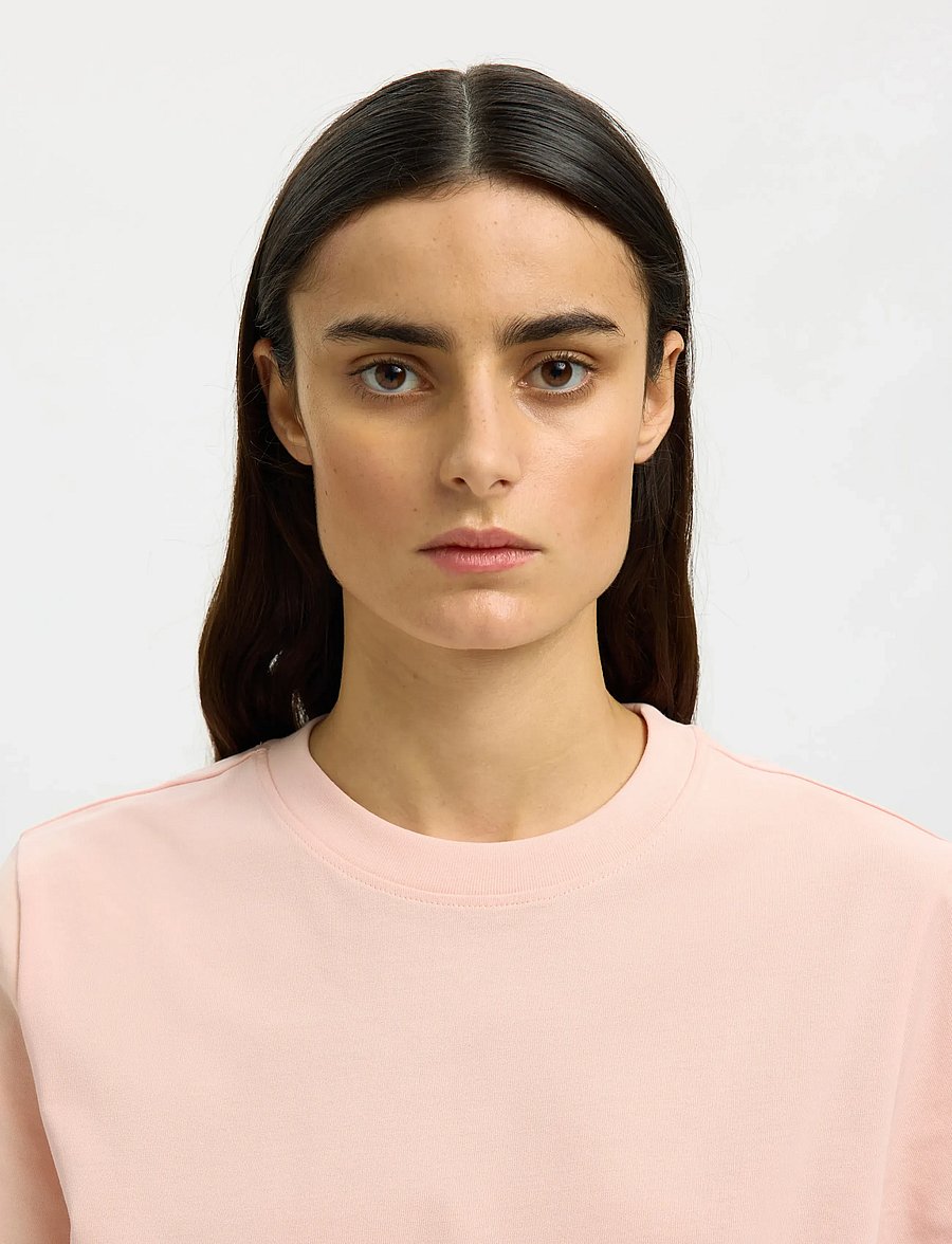 Selected - SLWESSENTIAL SS BOXY TEE NOOS - t-shirts - pale dogwood - 4