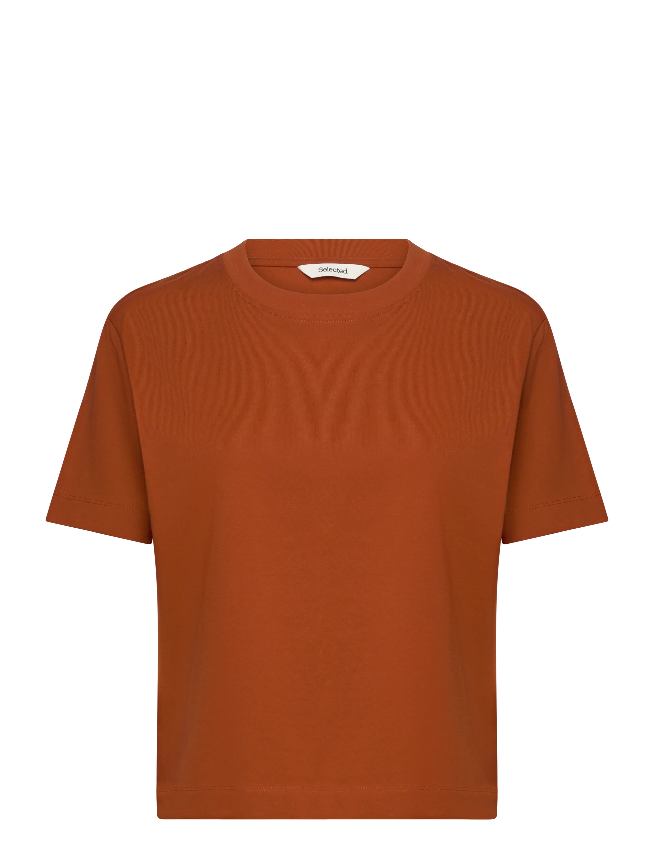 Selected SLWESSENTIAL SS BOXY TEE NOOS - Selected - POTTERS CLAY / orange