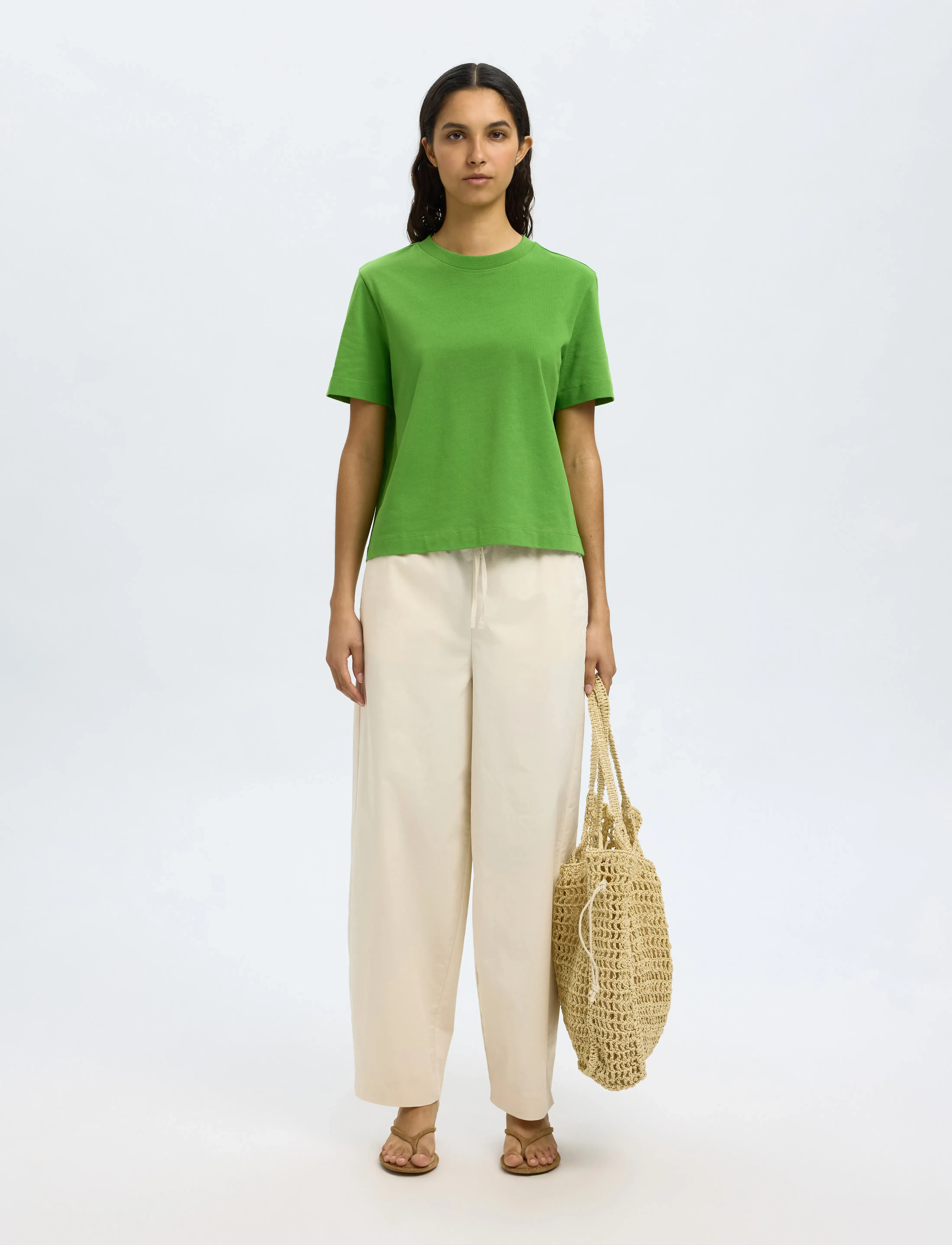 Selected - SLWESSENTIAL SS BOXY TEE NOOS - marškinėliai - spindle tree - 3