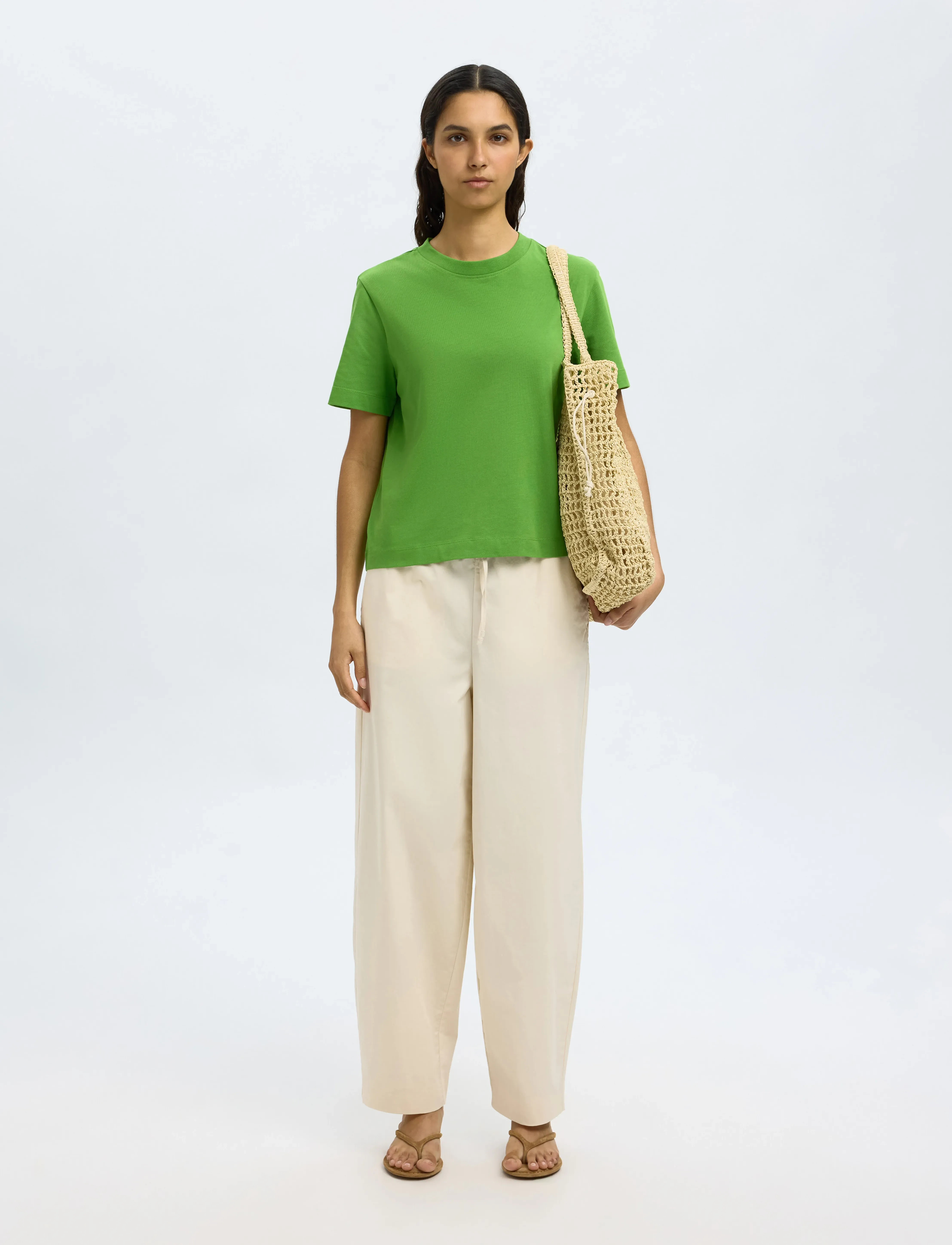 Selected - SLWESSENTIAL SS BOXY TEE NOOS - marškinėliai - spindle tree - 5