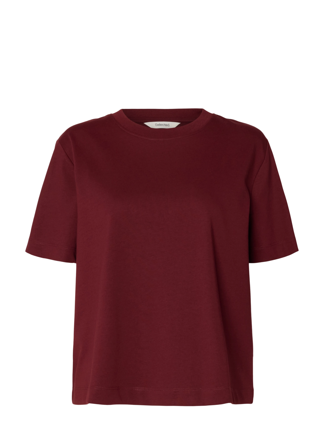 Selected SLWESSENTIAL SS BOXY TEE NOOS - Kleidung - TAWNY PORT / burgundy