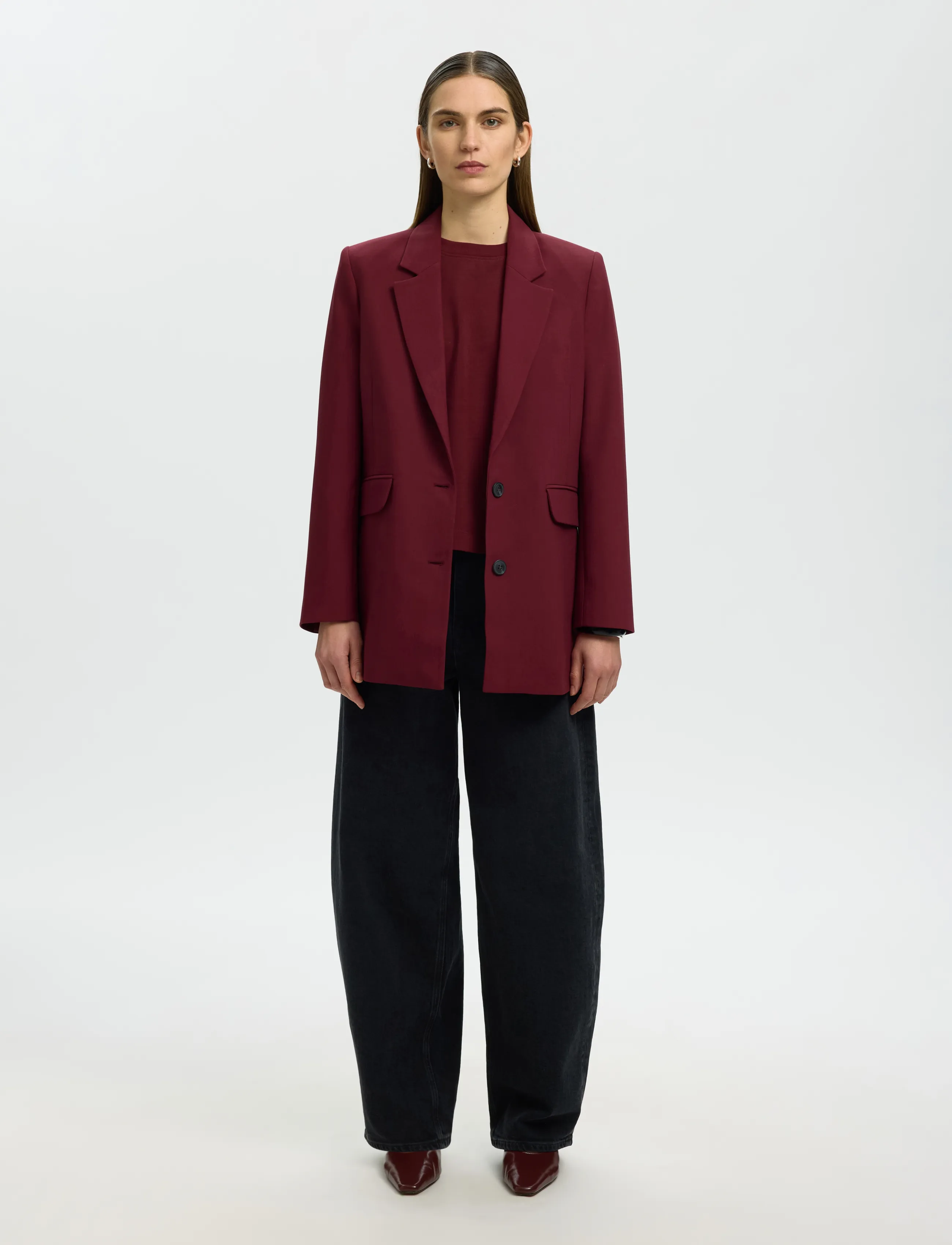 Selected - SLWESSENTIAL SS BOXY TEE NOOS - t-shirts - tawny port - 5