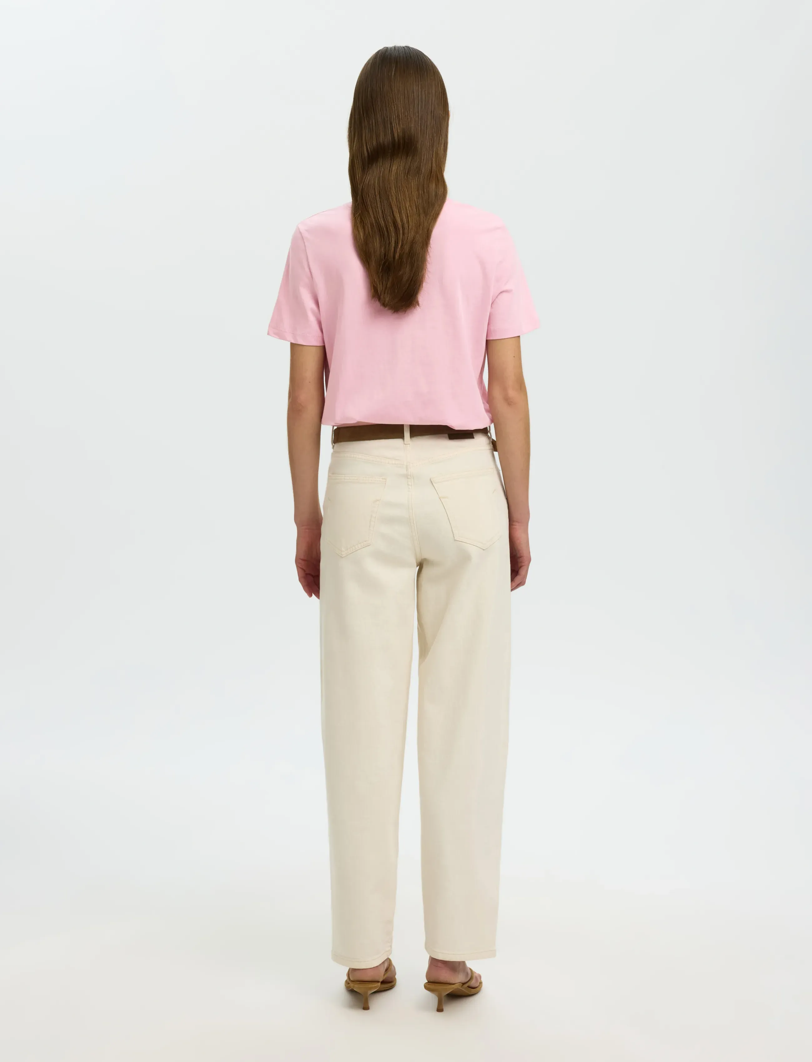 Selected - SLWESSENTIAL SS V-NECK TEE NOOS - t-shirts - bleached mauve - 3