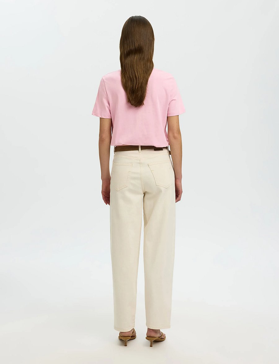 Selected - SLWESSENTIAL SS V-NECK TEE NOOS - t-shirts - bleached mauve - 3